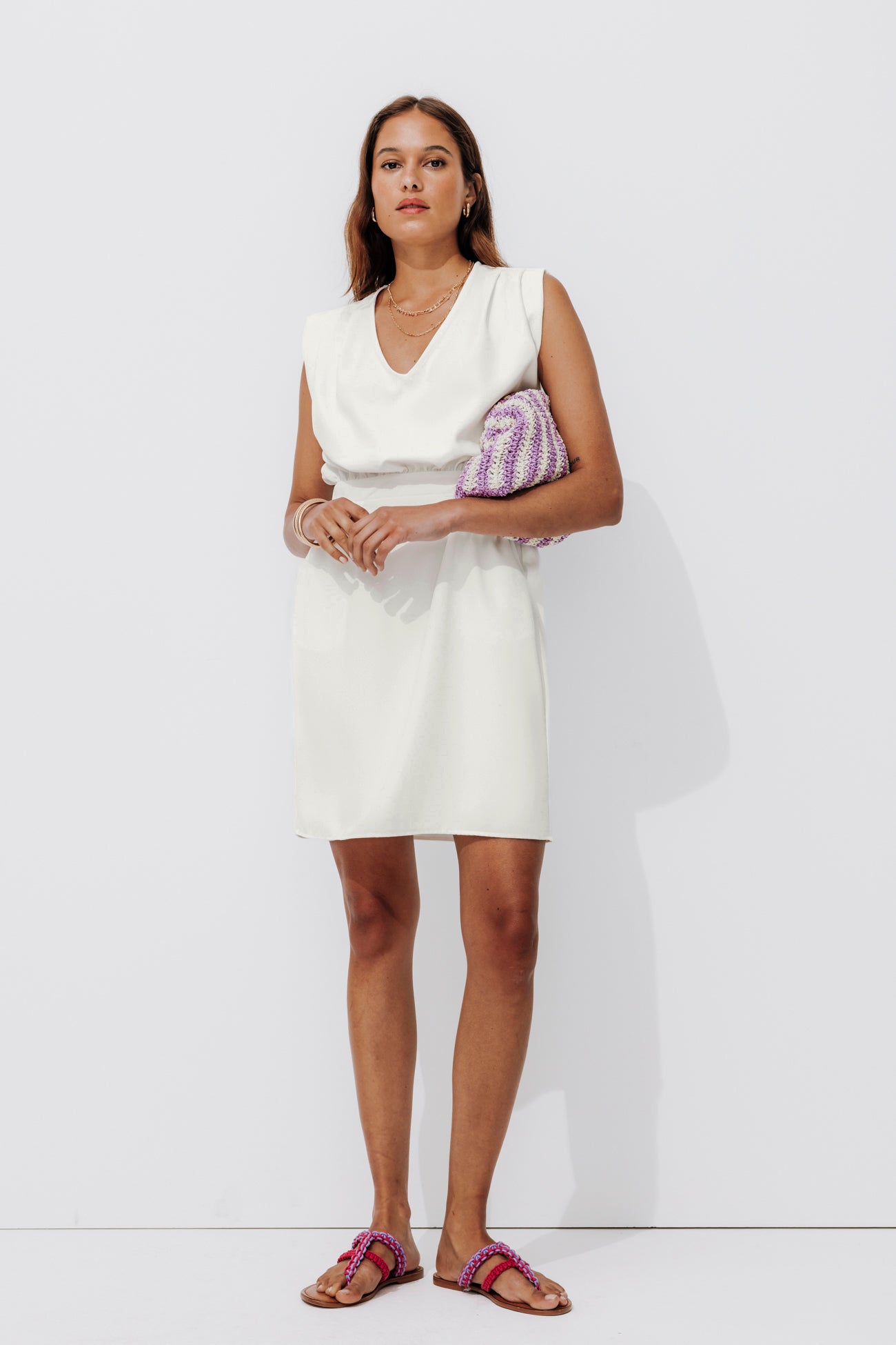 Sleeveless dress - Ecru