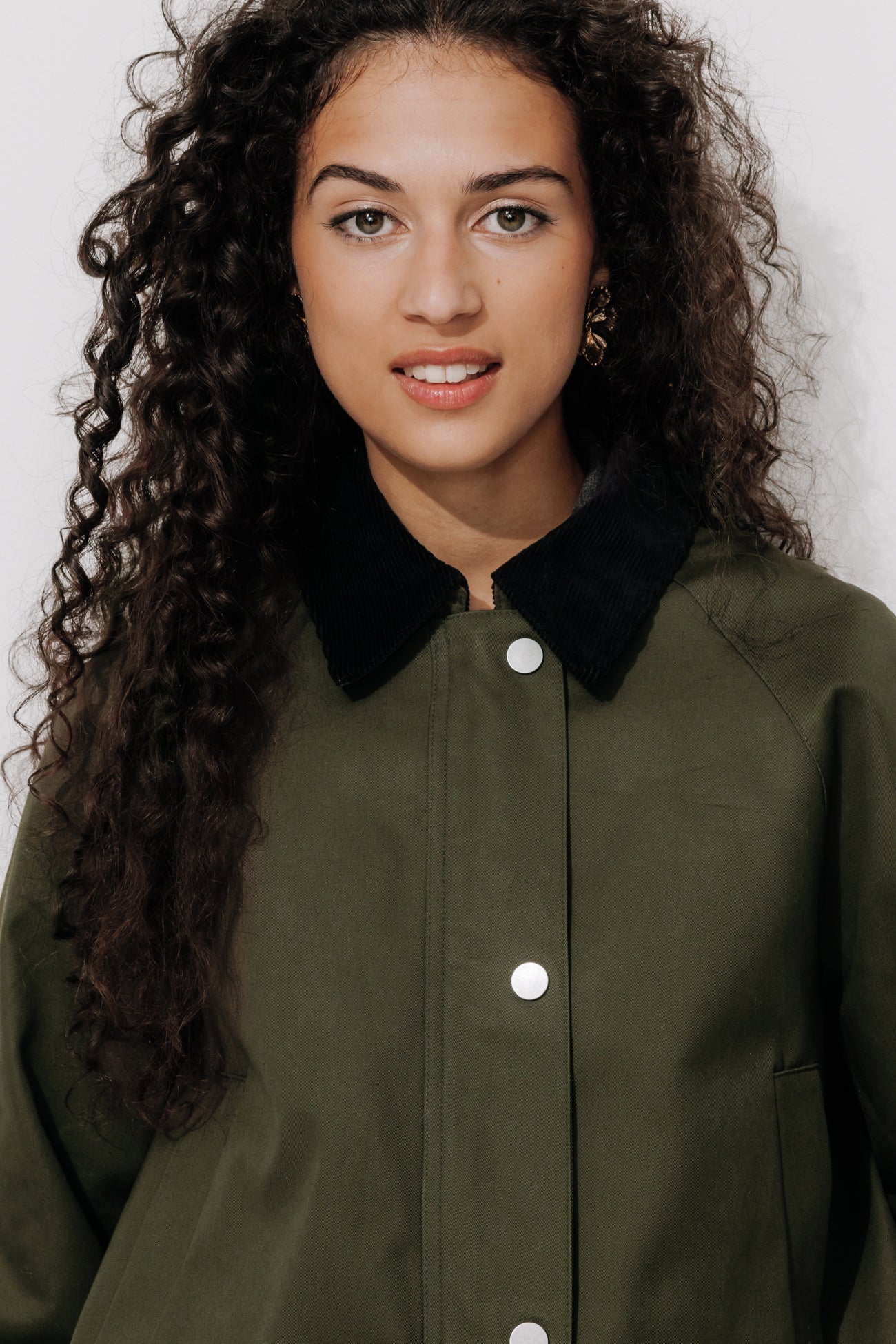 Straight canvas jacket - Khaki