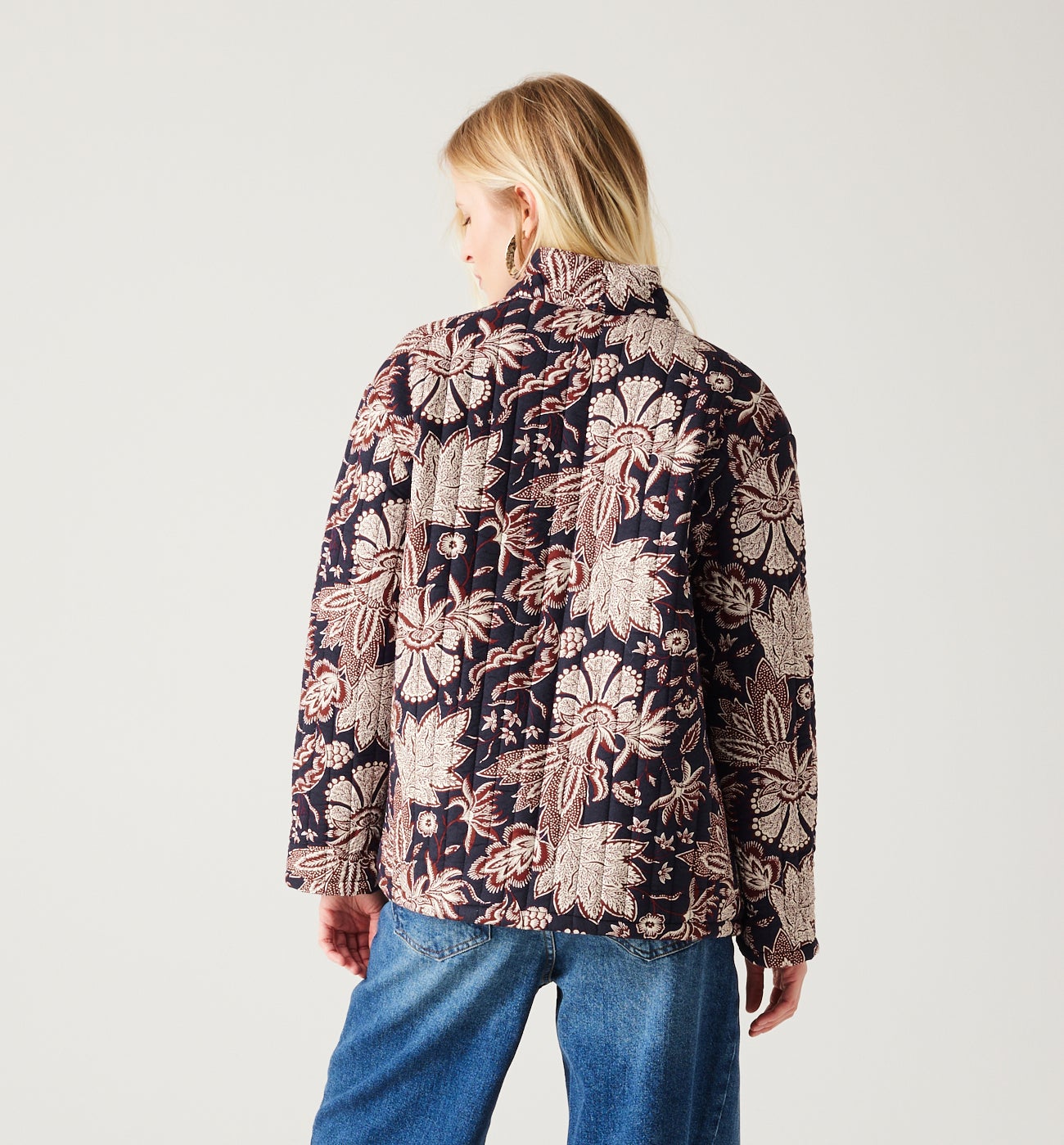 Padded fashion jacket - Blue print