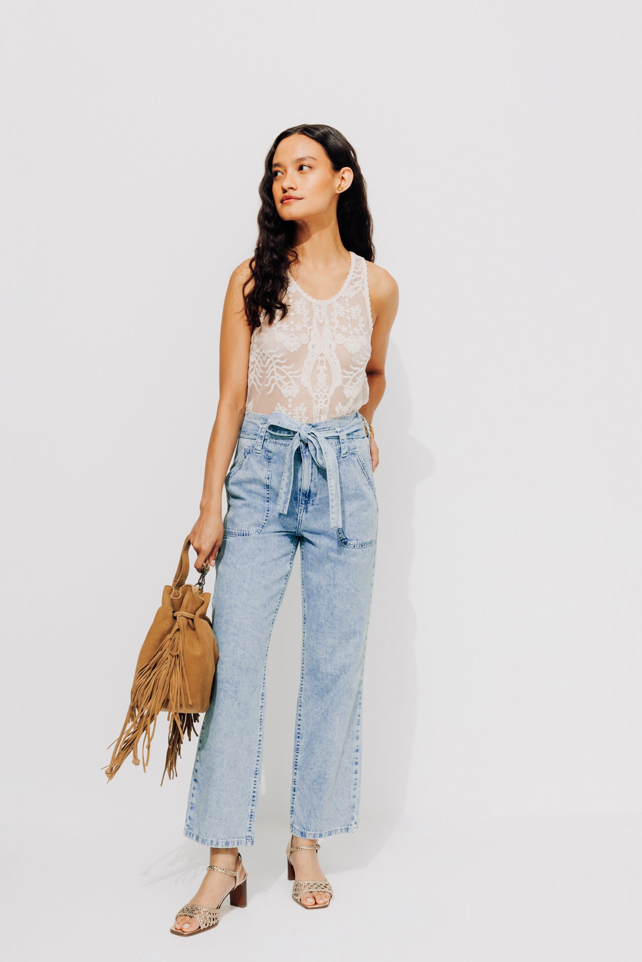 High-waist jeans - Light denim