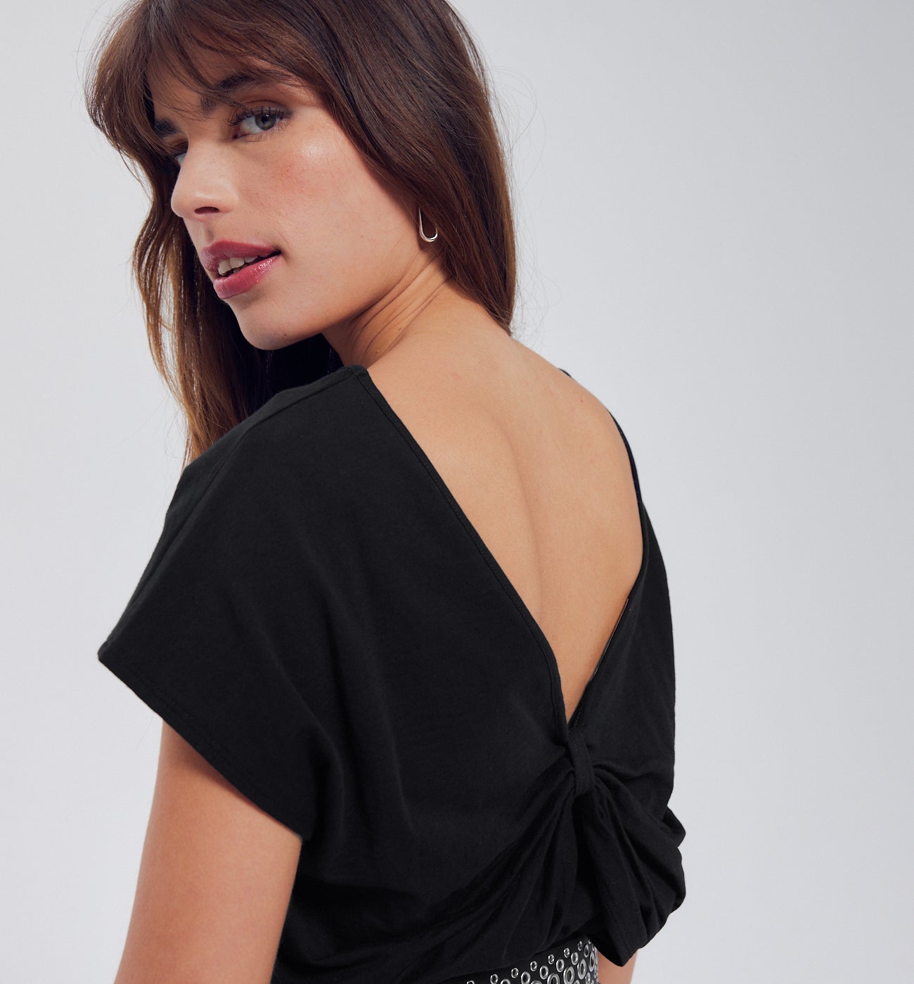 Low-back cotton top - Pink