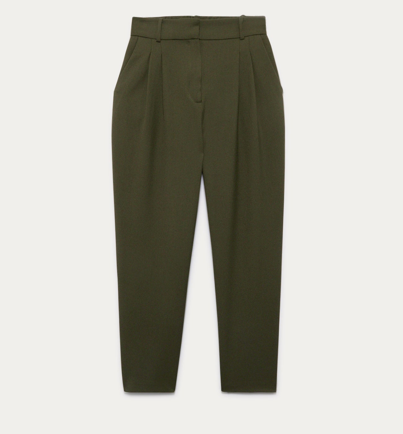 High-waist peg trousers - Beige