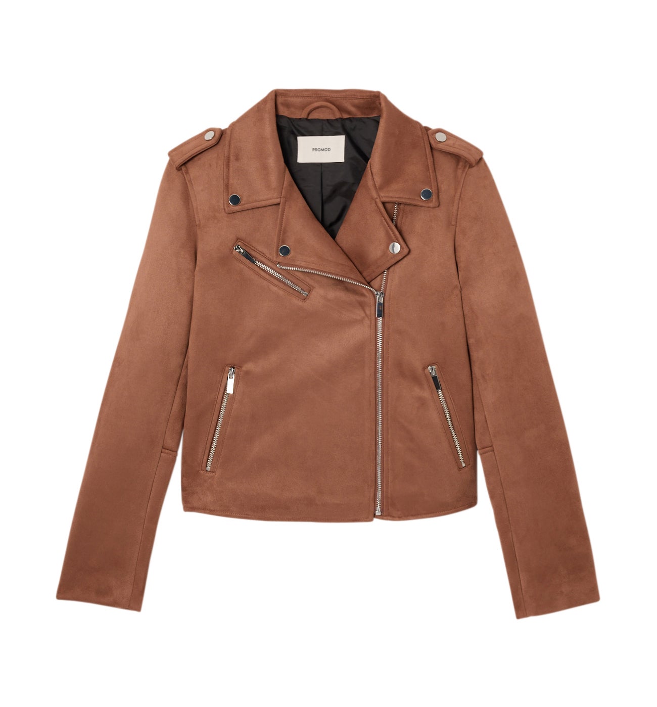 Peach-feel biker jacket - Navy blue