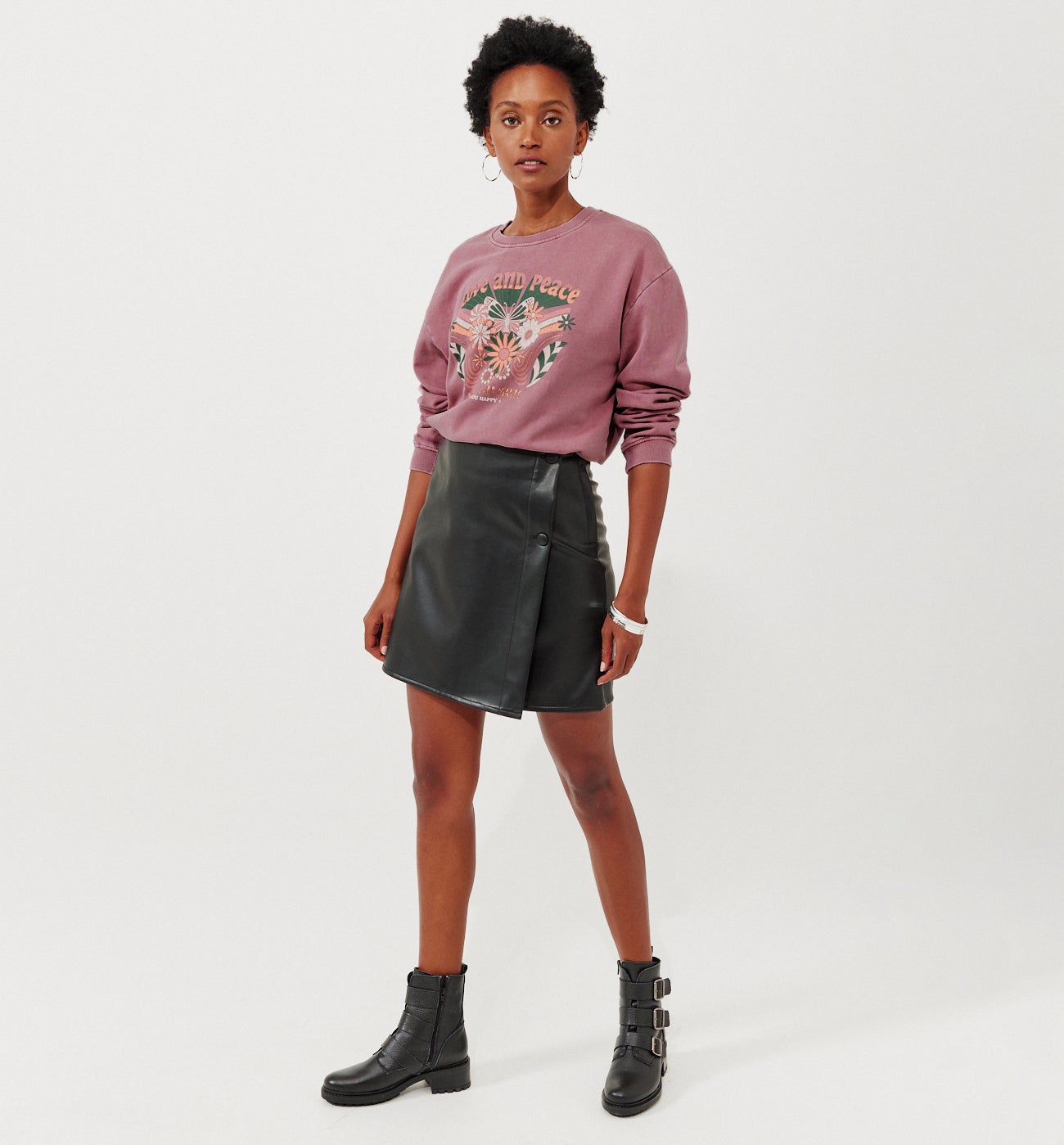 Slogan sweatshirt - Green print