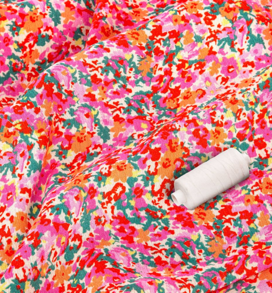 3m crinkle viscose fabric cut - Mandarine print