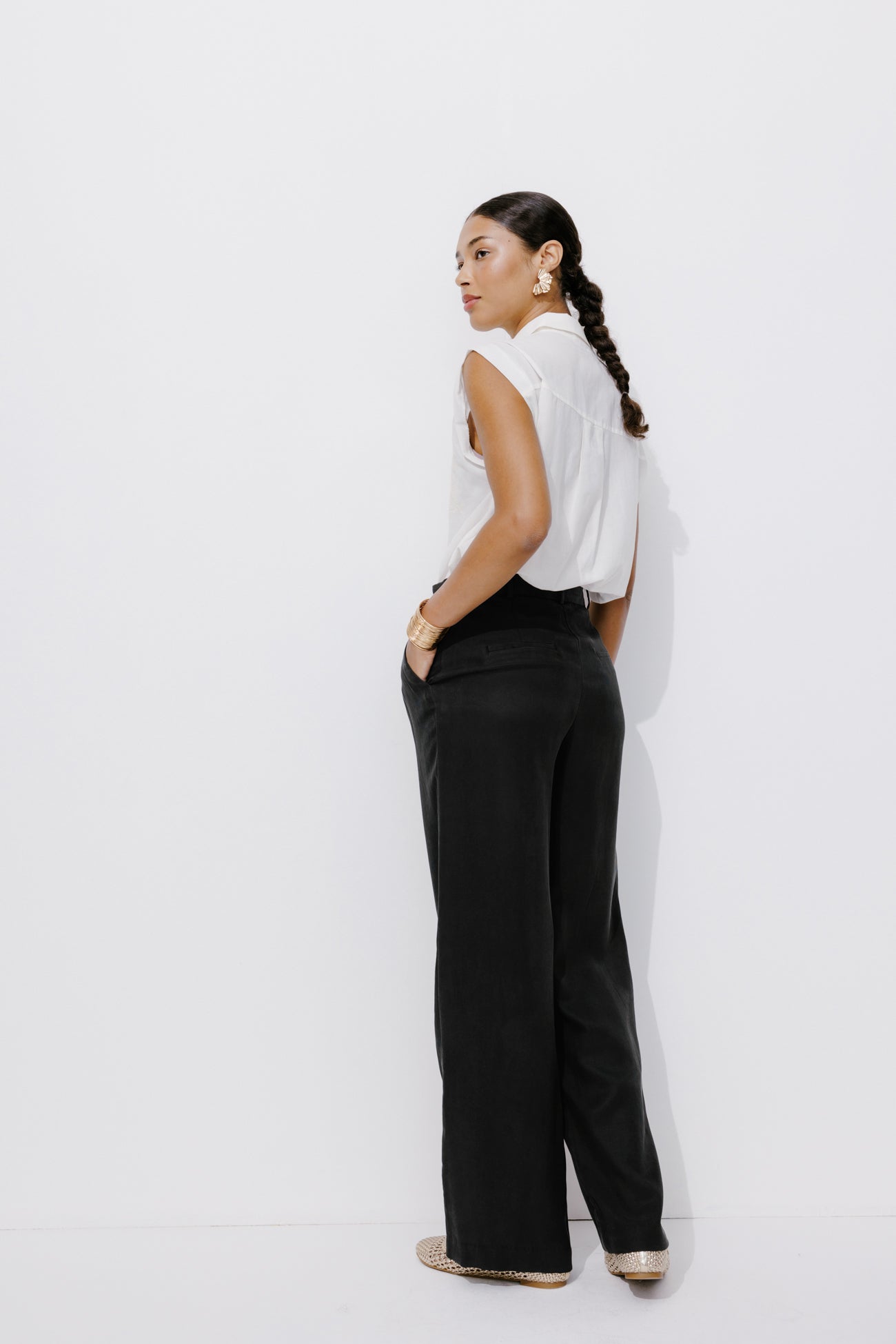 BILLY lyocell trousers - Ecru