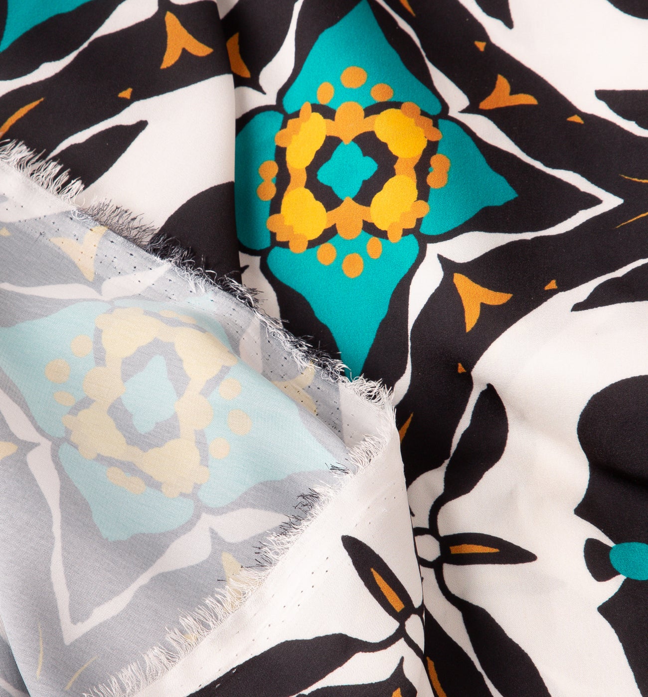 Polyester satin fabric cut - Pink print