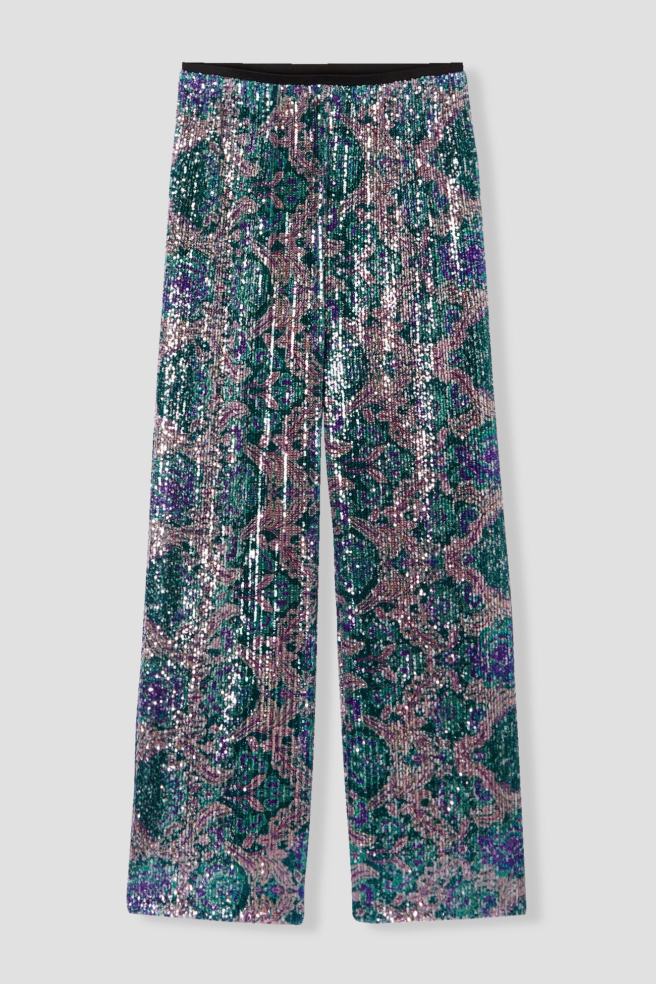 Glitzy wideleg trousers - Multicolour print