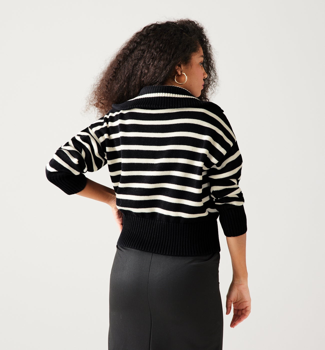 Trucker nautical jumper - Ecru stripes