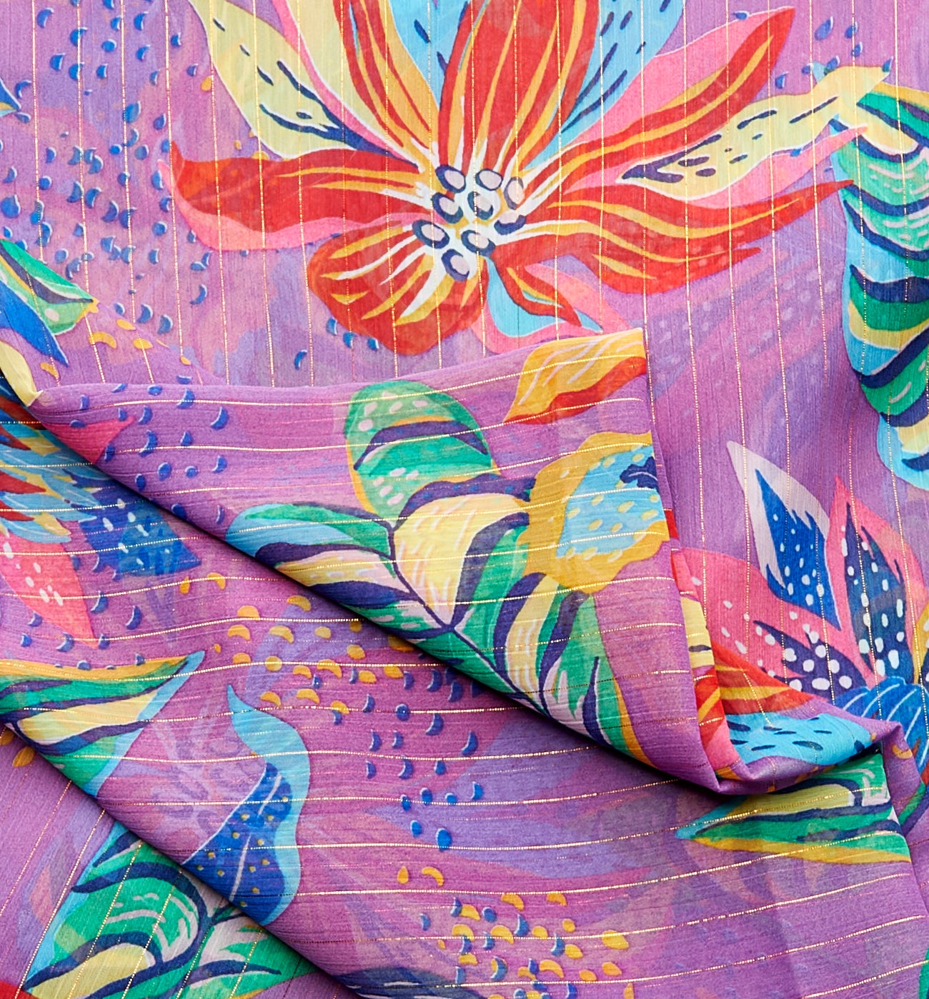 Polyester 3m fabric cut - Violet print