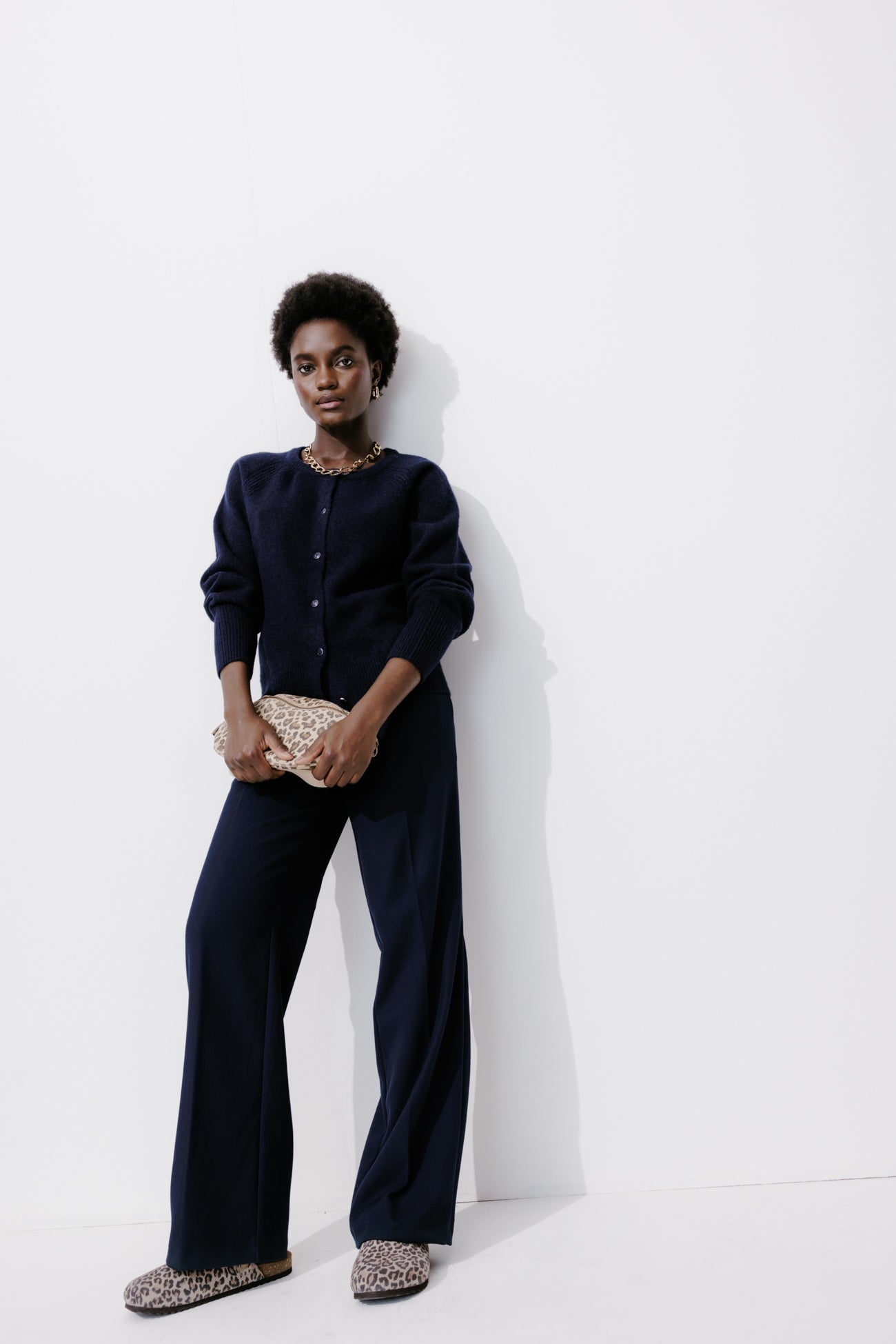 Soft button cardigan - Violet