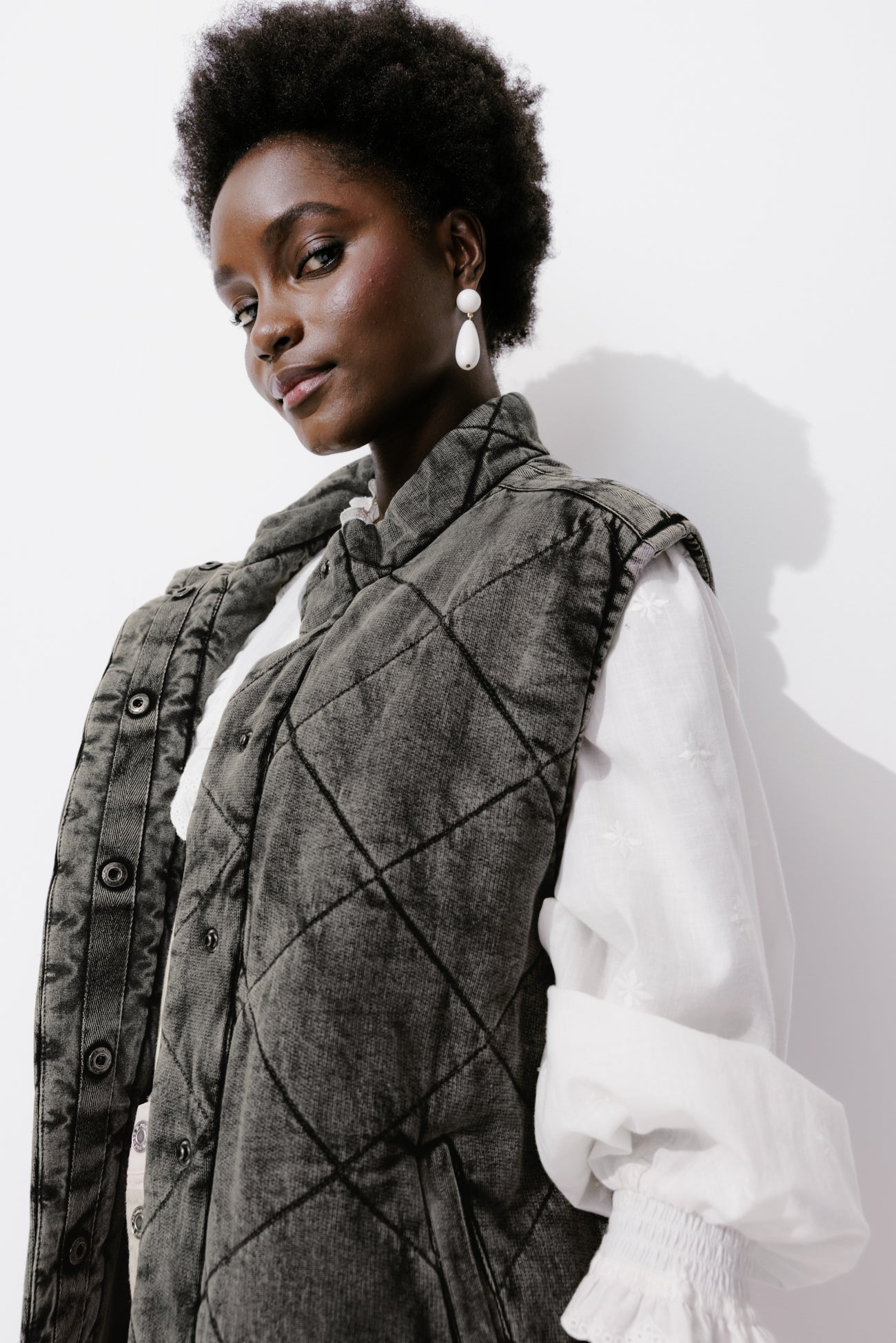 Padded fleece waistcoat - Raspberry red