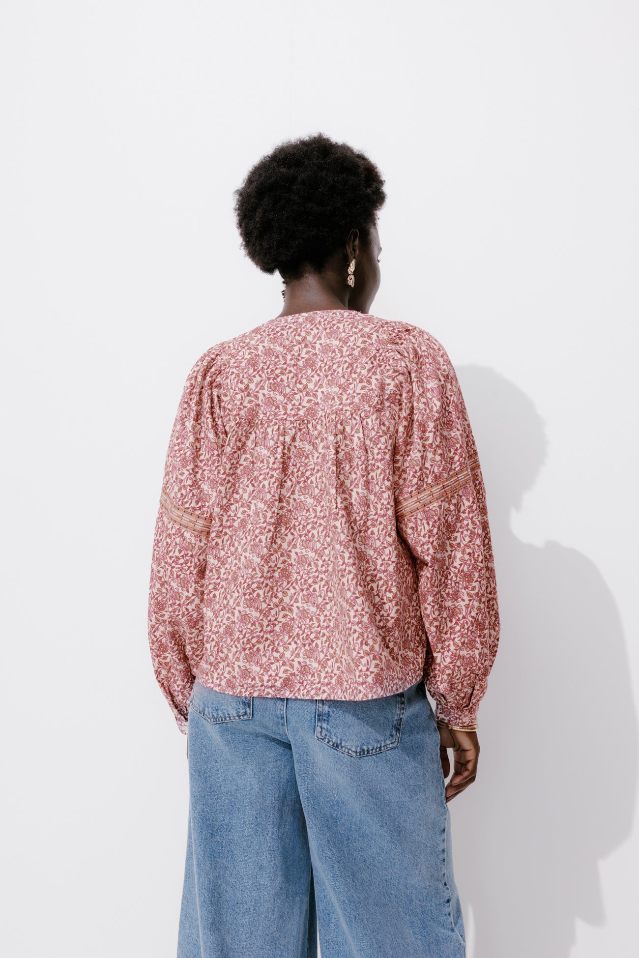 Folky patterned blouse - Ecru print