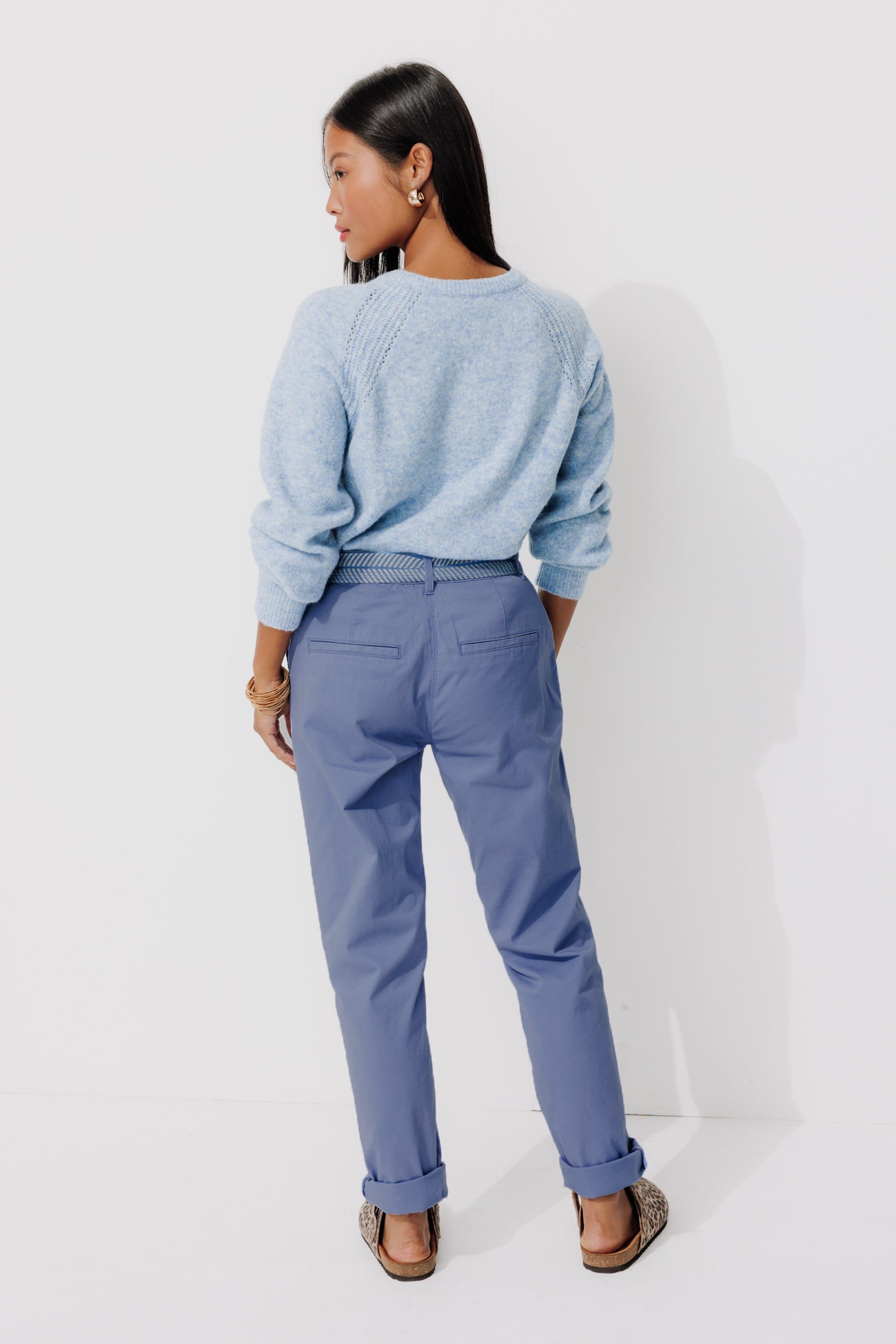 Belted chinos - Blue