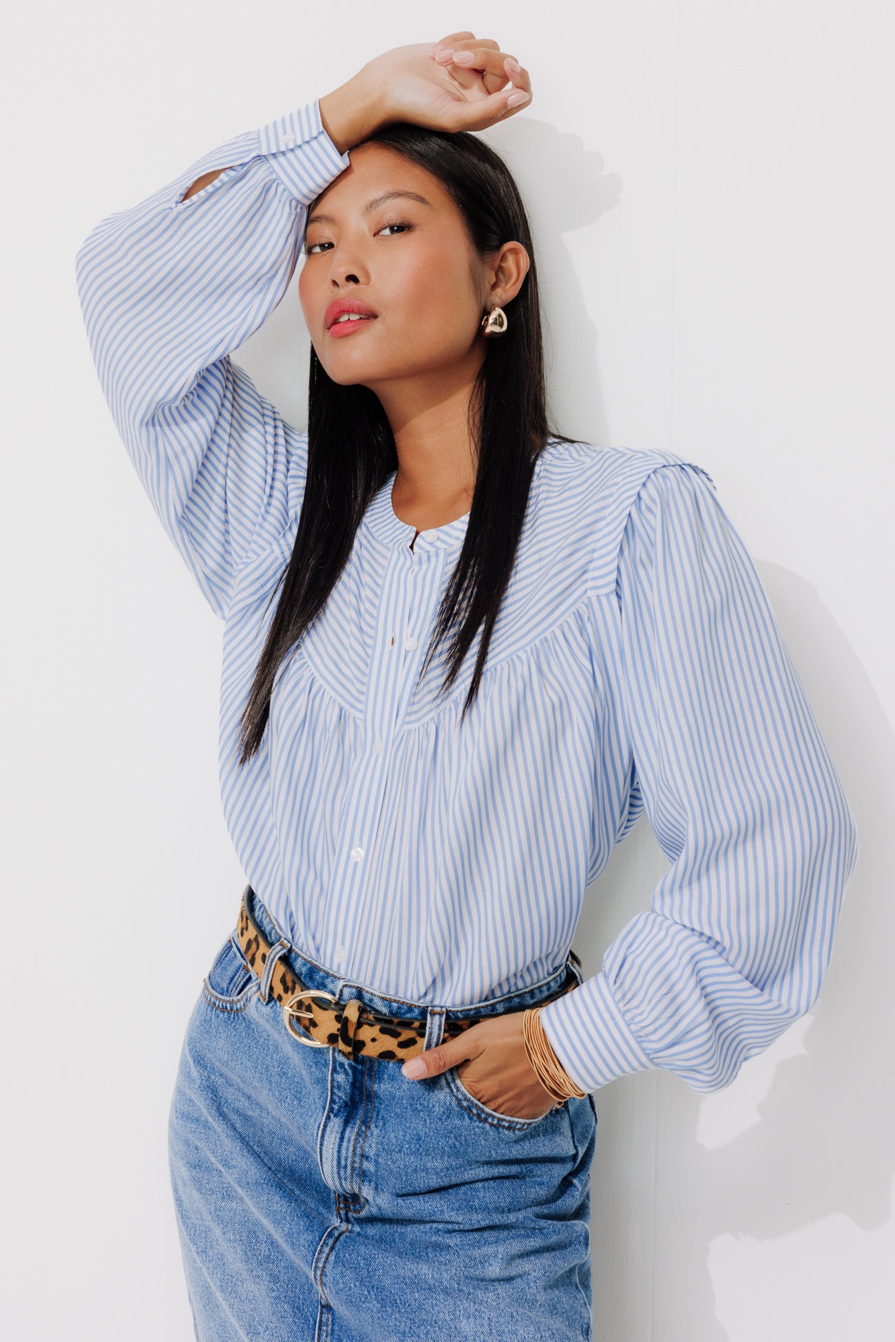 Ecodesign striped shirt - Blue stripes