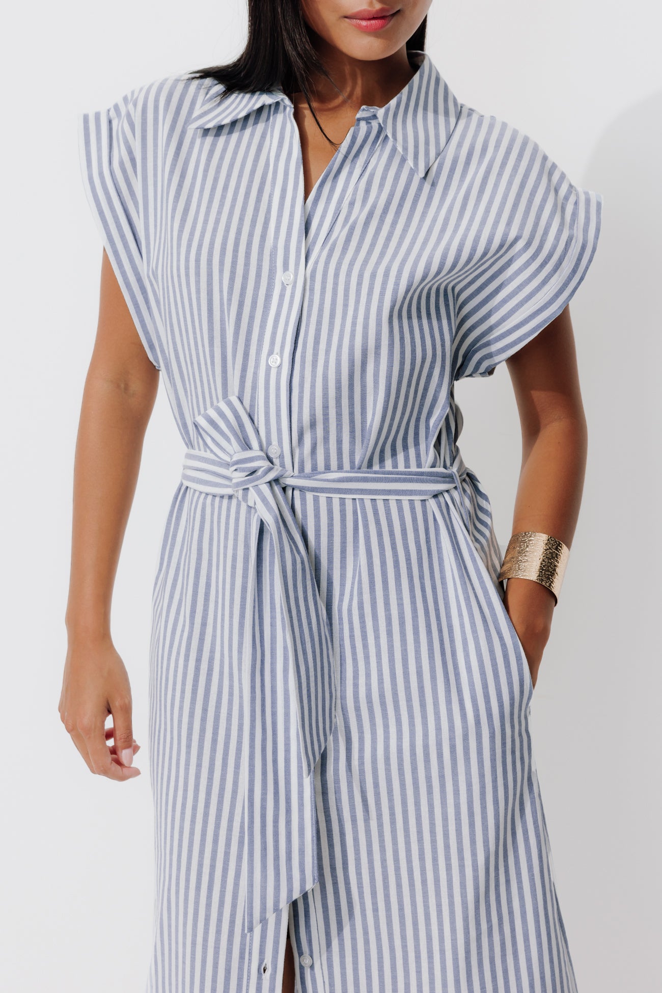 Striped shirtdress - Blue stripes