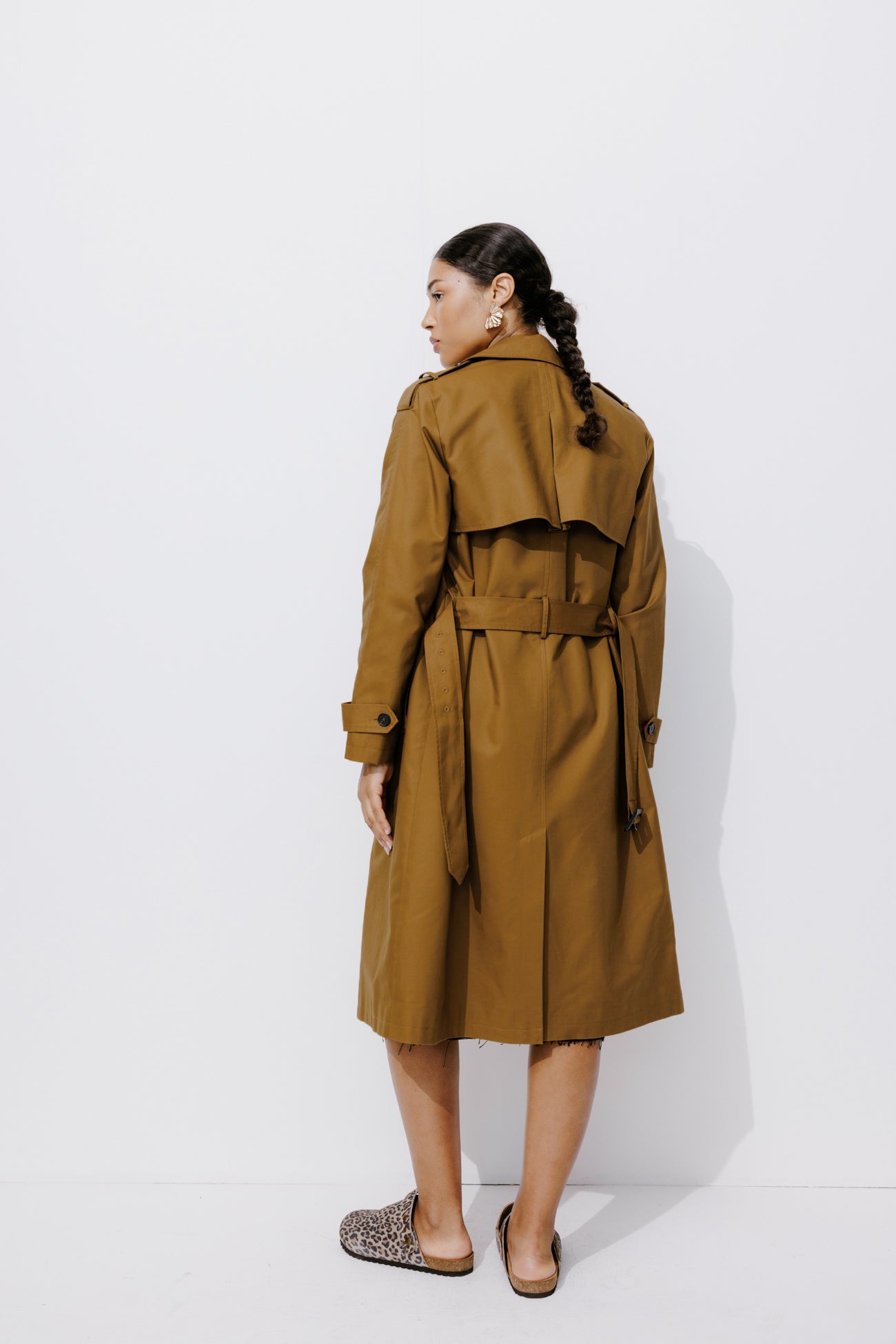 Plain belted trenchcoat - Navy blue