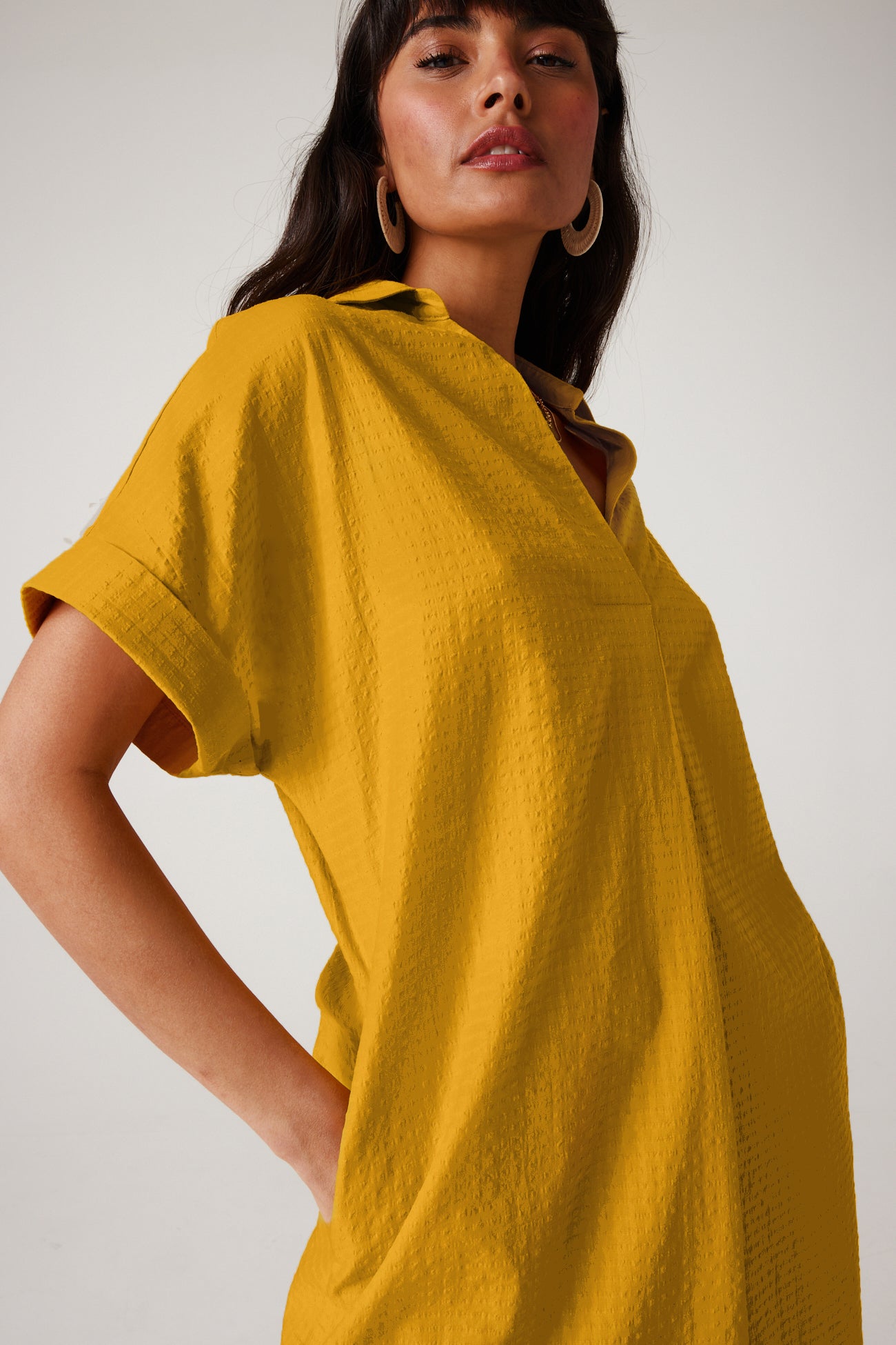 Short plain dress - Raspberry red