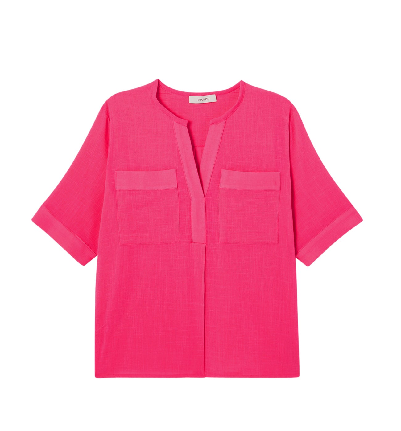 Plain cotton blouse - Coral