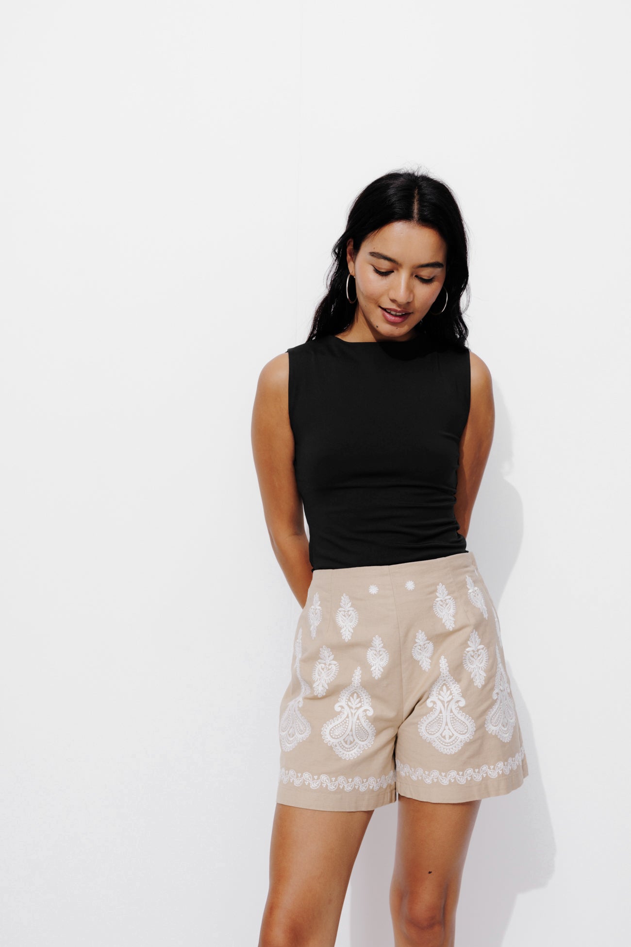 Plain sleeveless top - Ecru