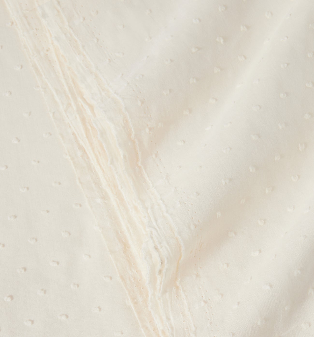 Cotton plumetis fabric cut - Ecru