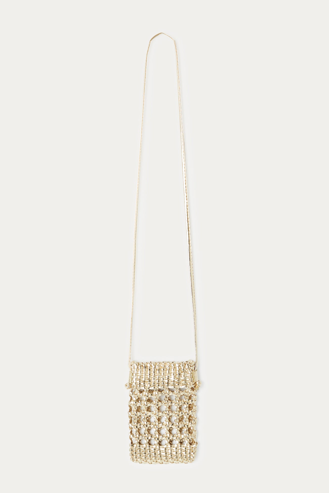 Gold woven tiny shoulder bag - Gold