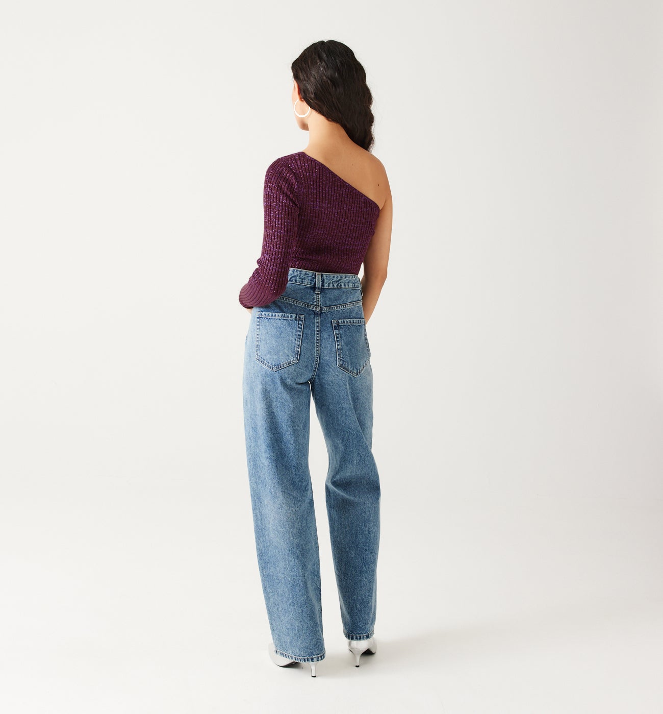 Glitzy one-shoulder jumper - Violet