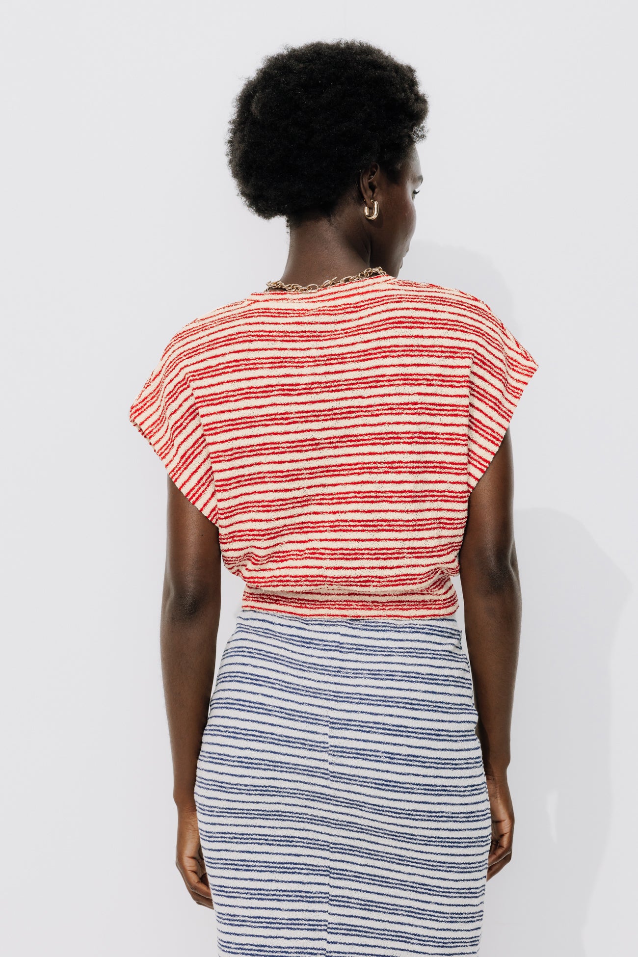 Striped crop top - Blue stripes