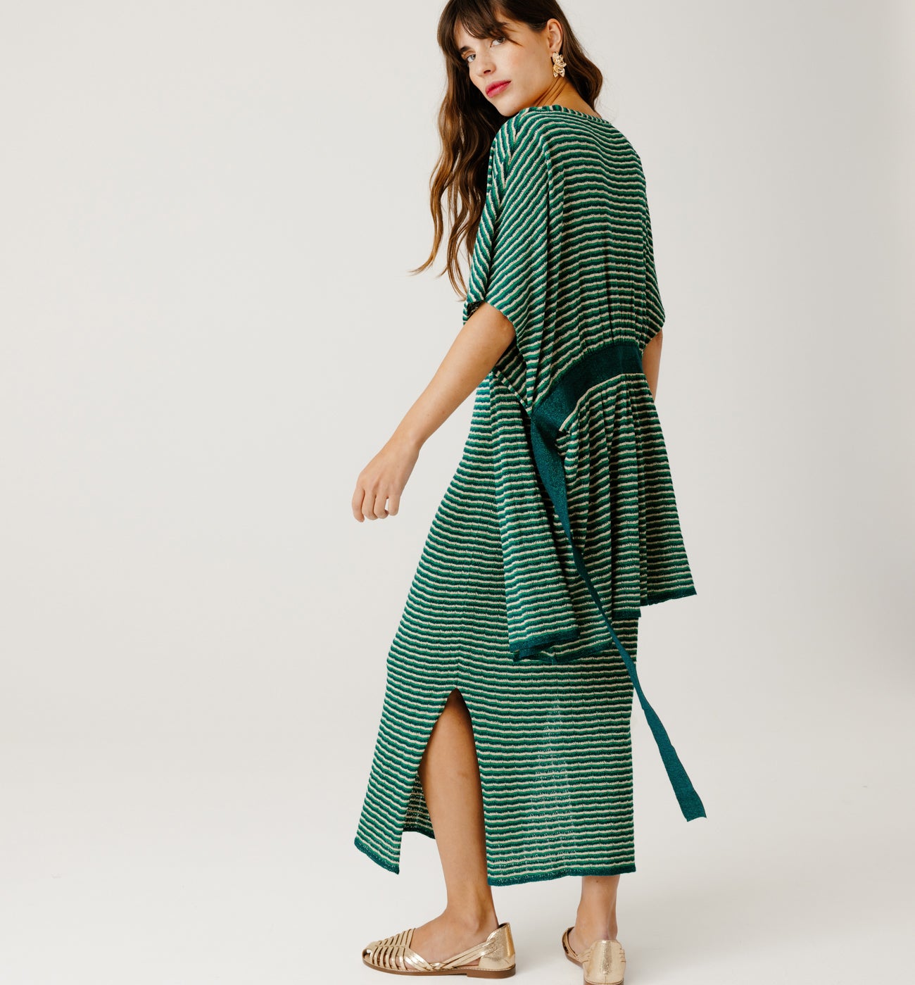 Glitzy striped kimono jacket - Multicolour stripes