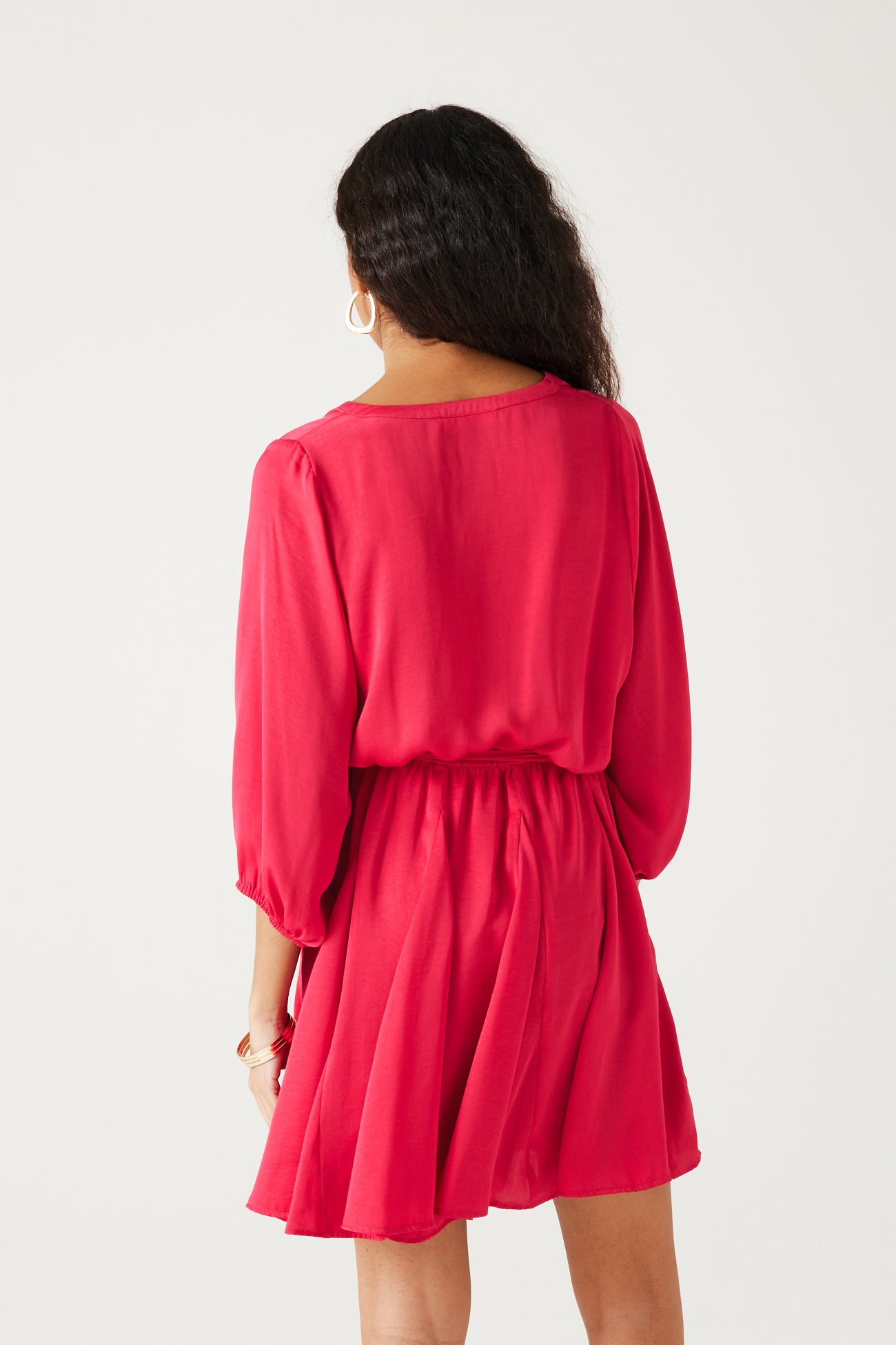 Short satin dress - Turquoise