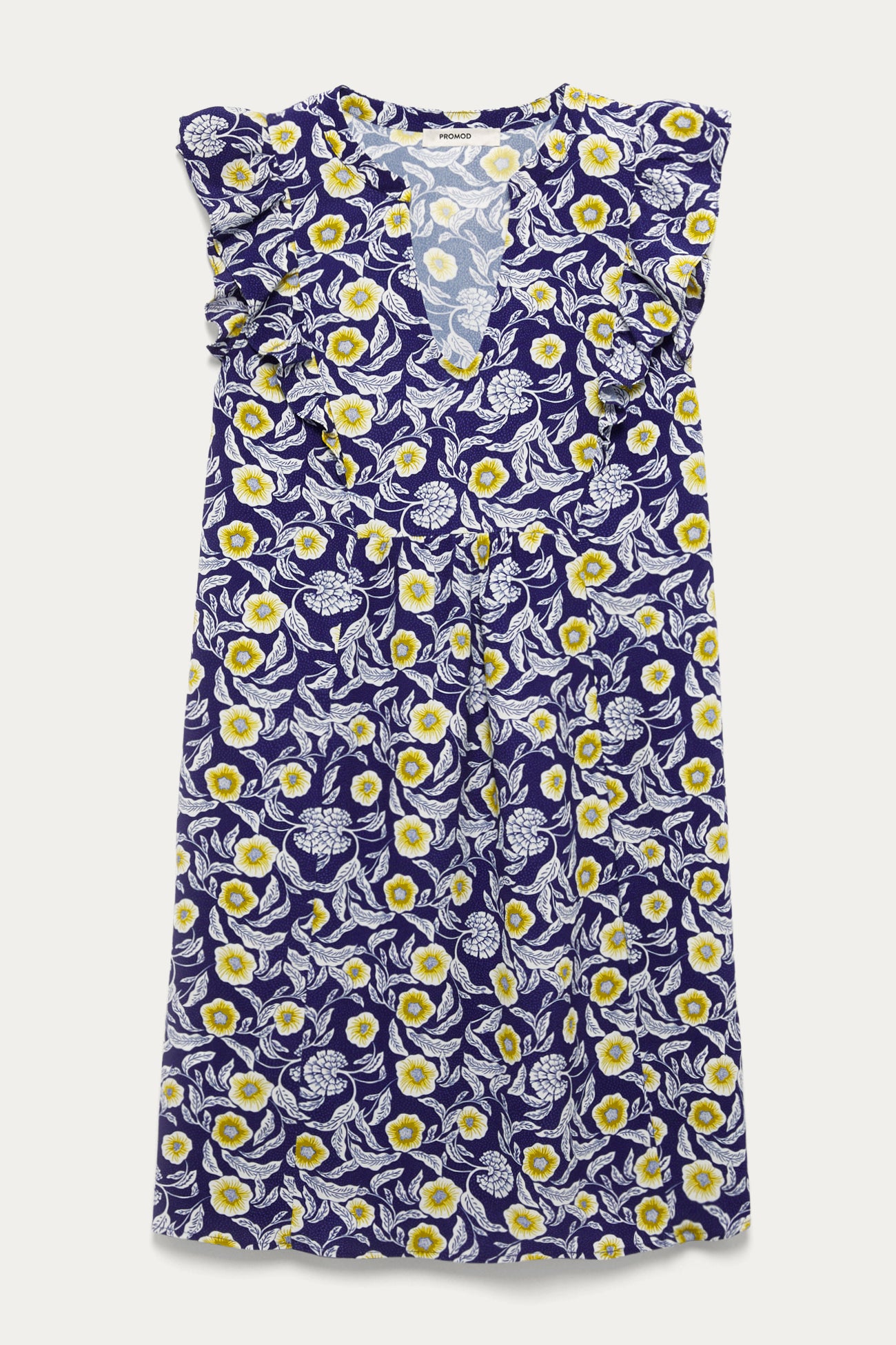 Eco-produced dress - Navy blue print