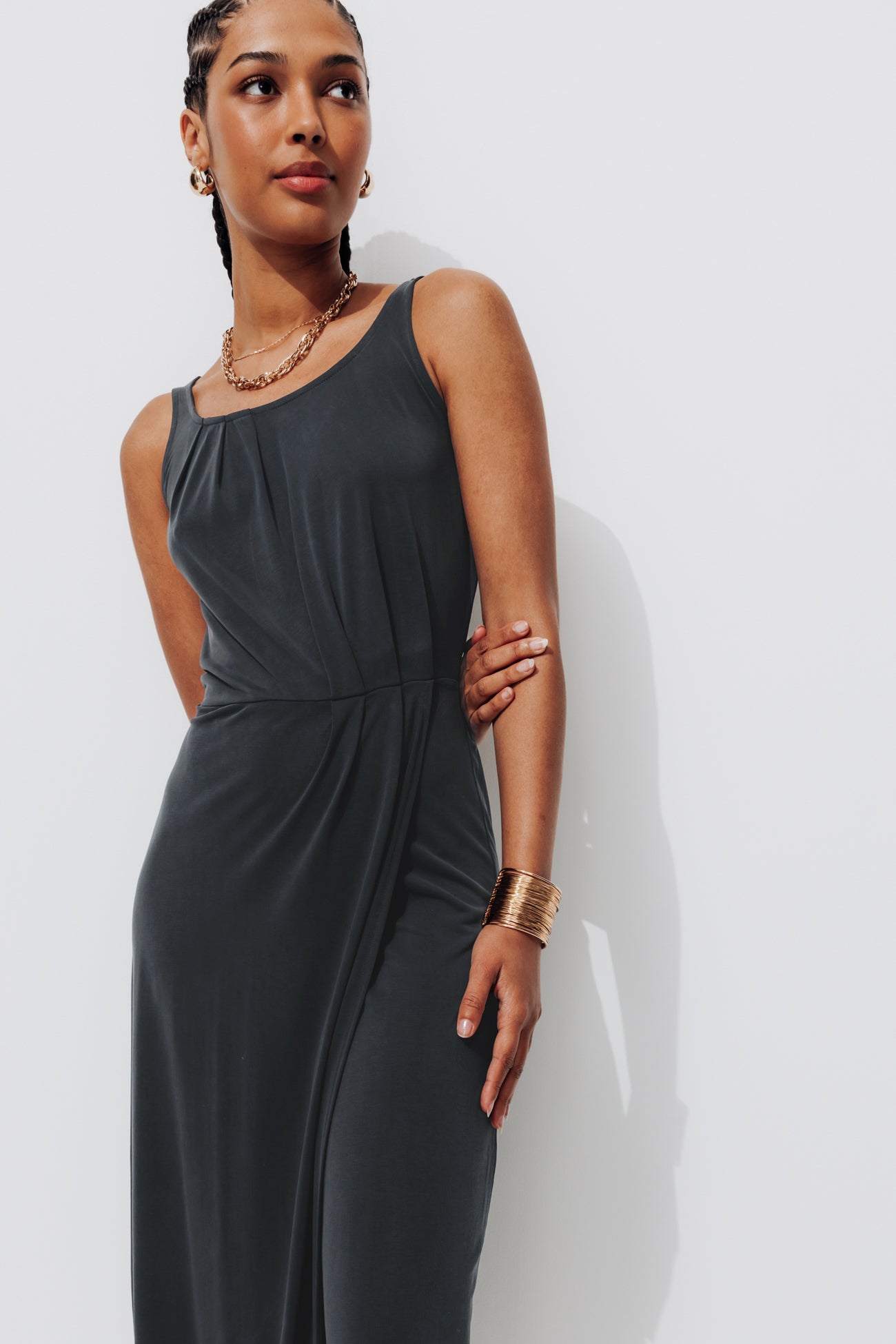 Jersey sleeveless dress - Black