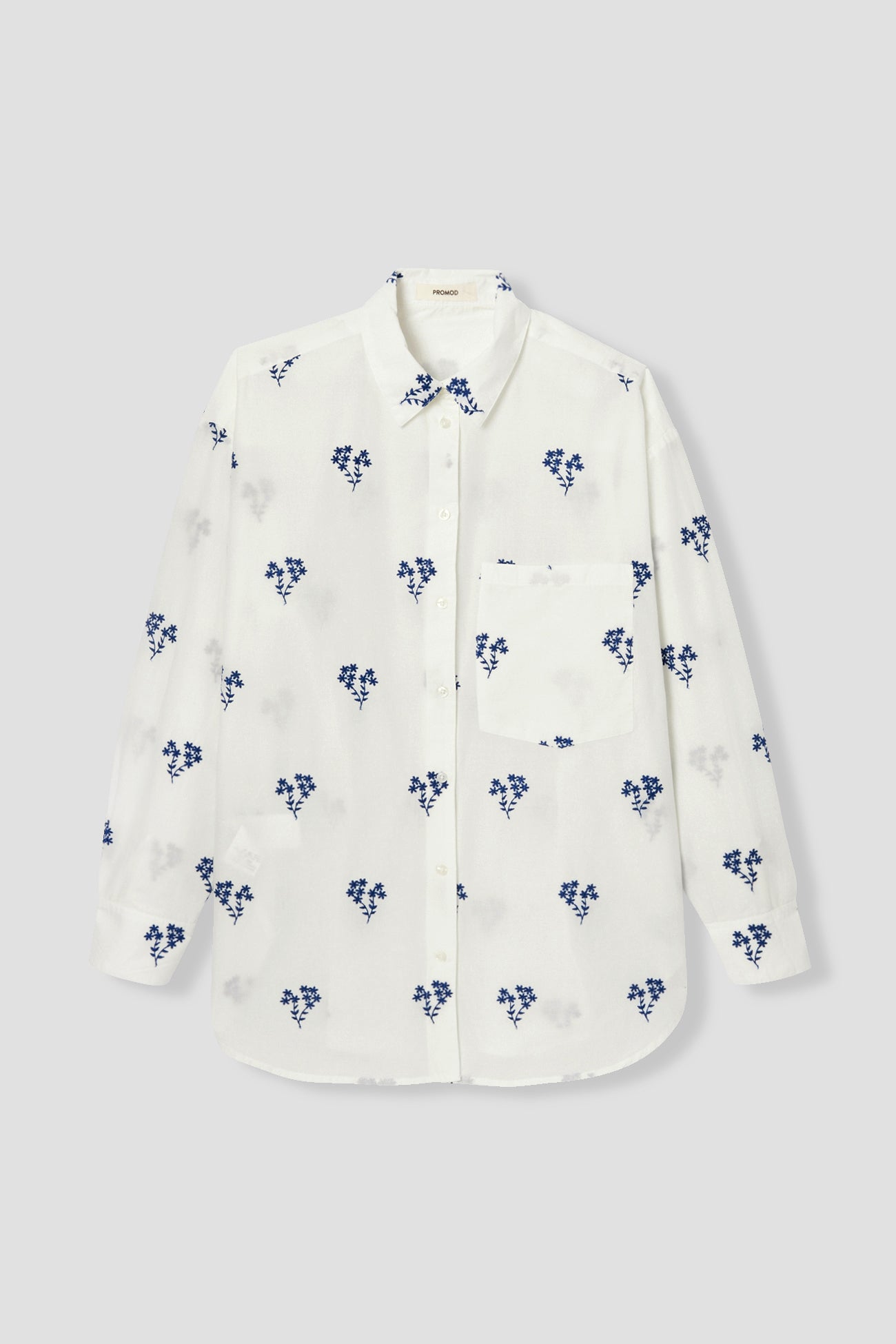 Oversized embroidered shirt - White