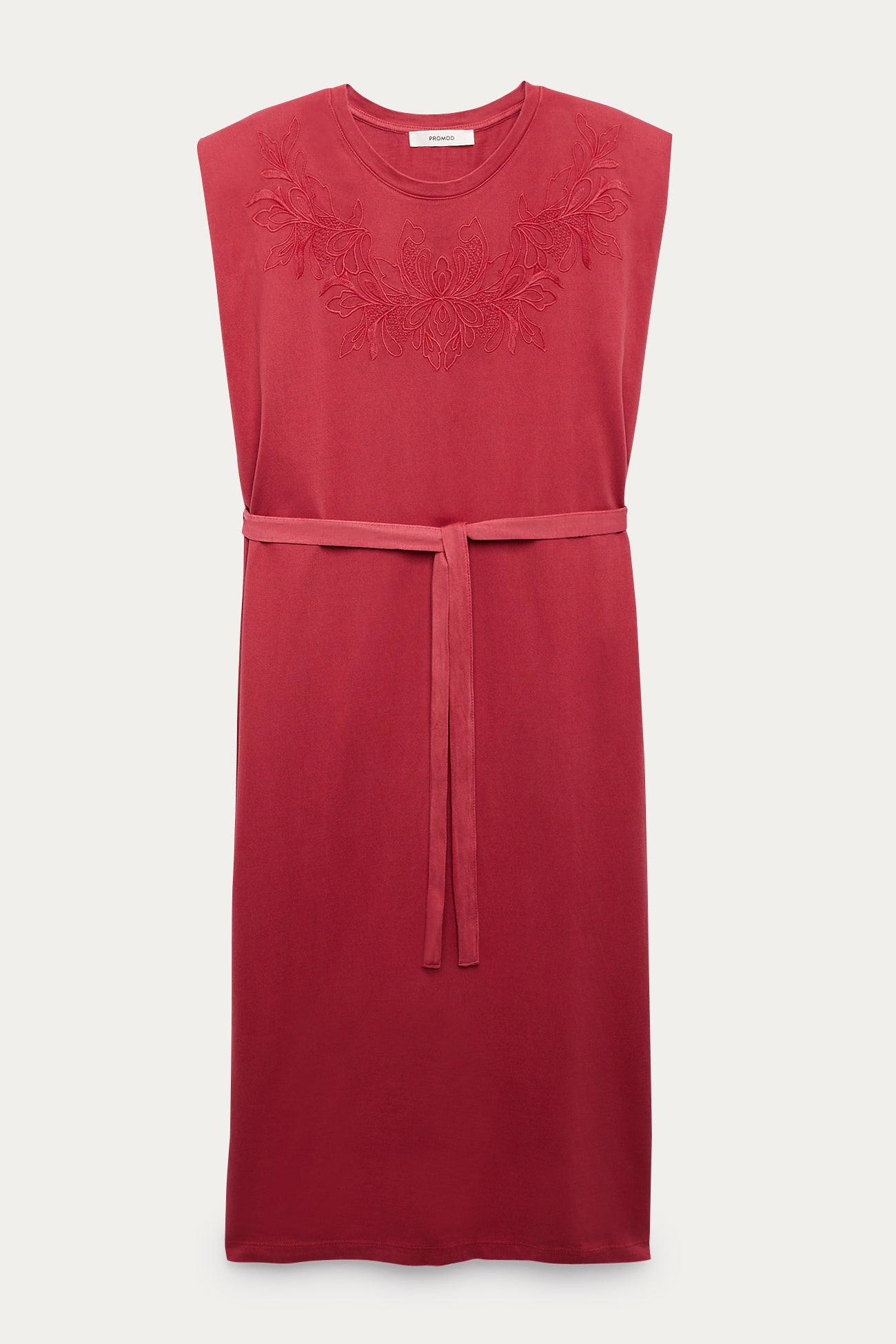 Embroidered t-shirt dress - Grey