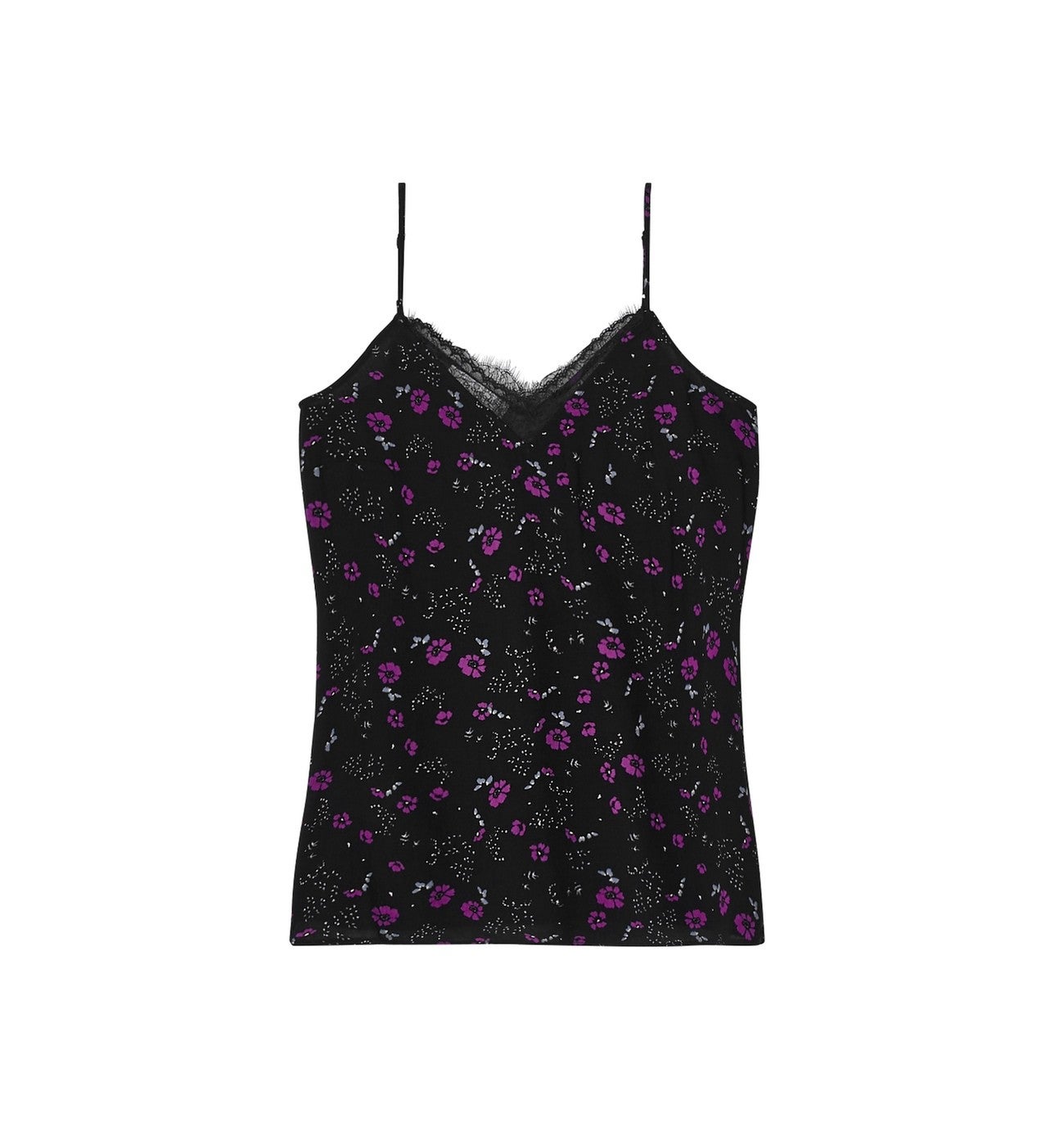 Patterned strappy top - Black print