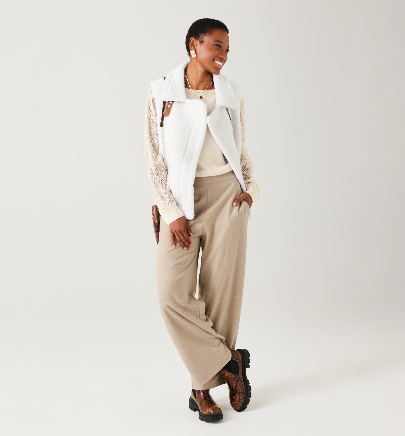 Lightweight lace-detail jumper - Black