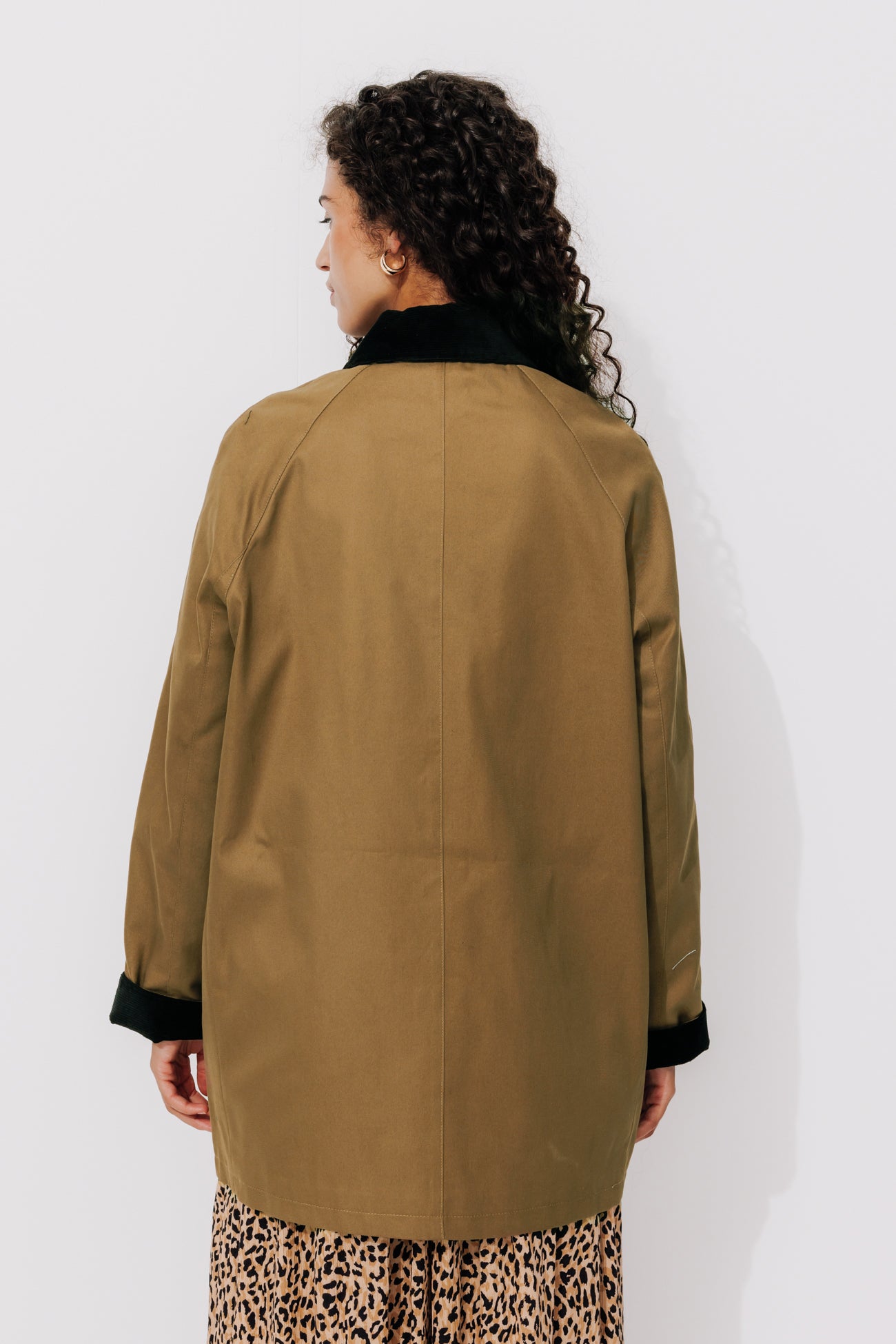 Straight canvas jacket - Khaki