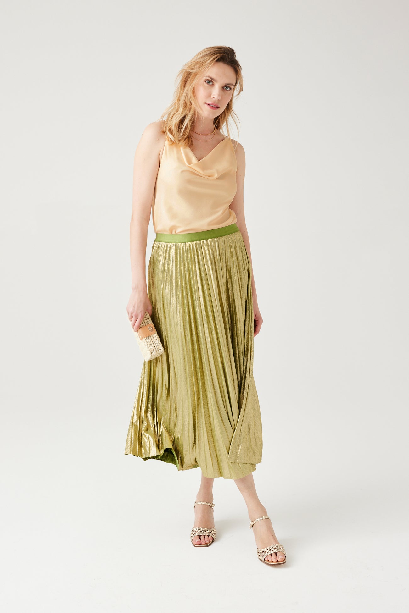 Satin strappy top - Navy blue