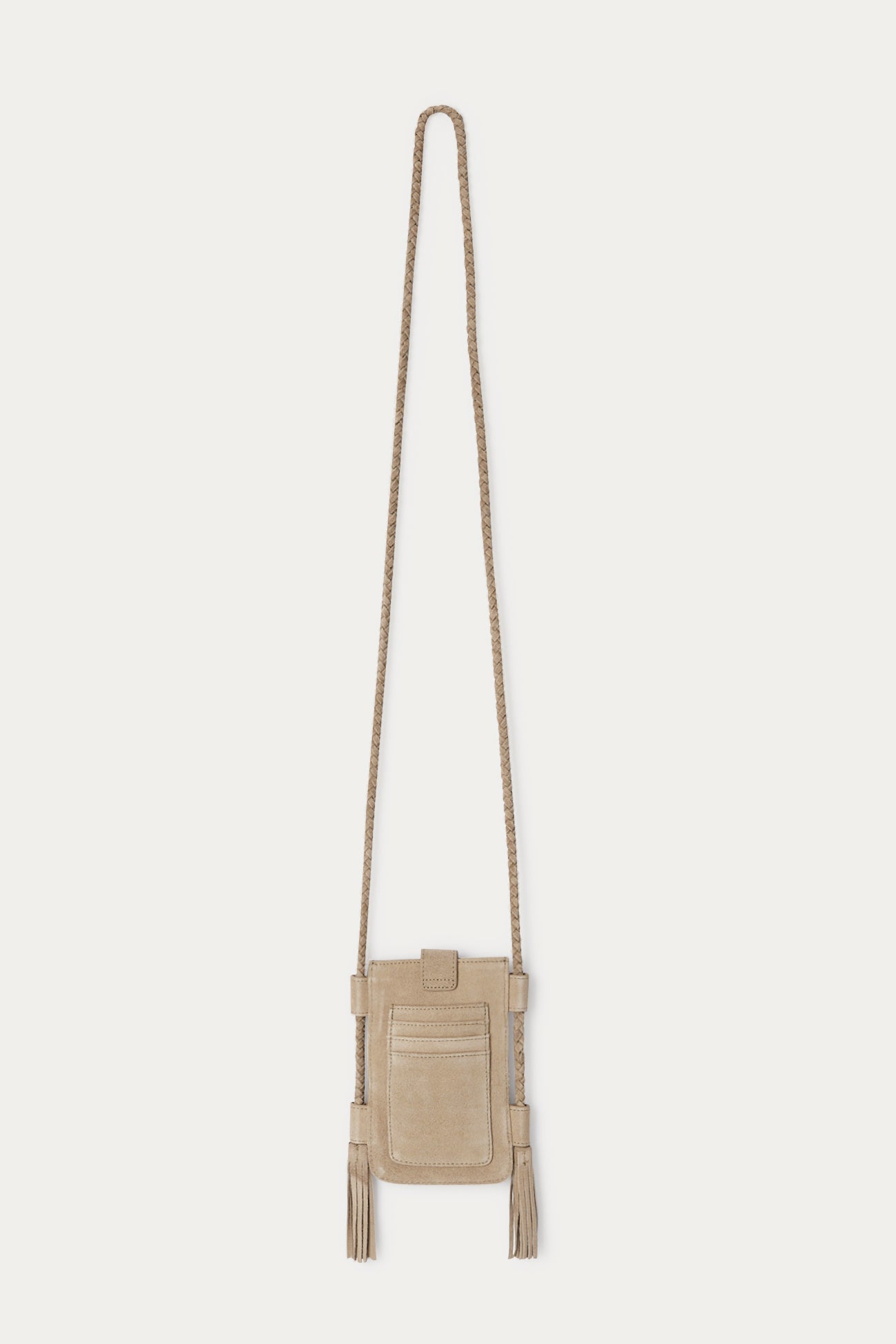 Suede leather clutch - Ecru