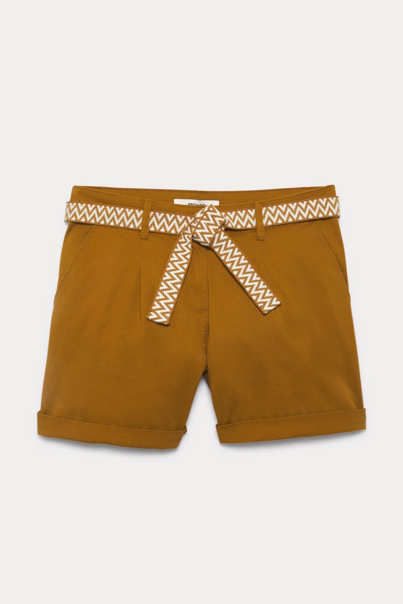 Pleat shorts belt - Caramel