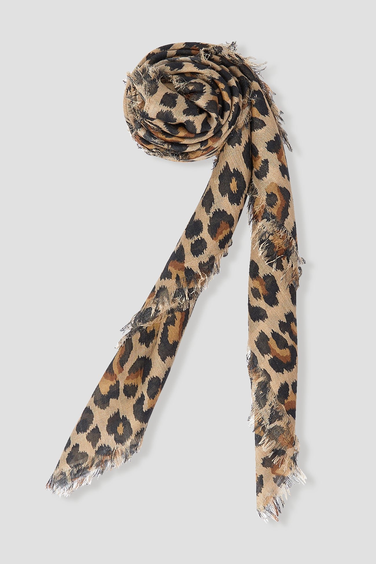 Leopard pattern scarf - Camel print