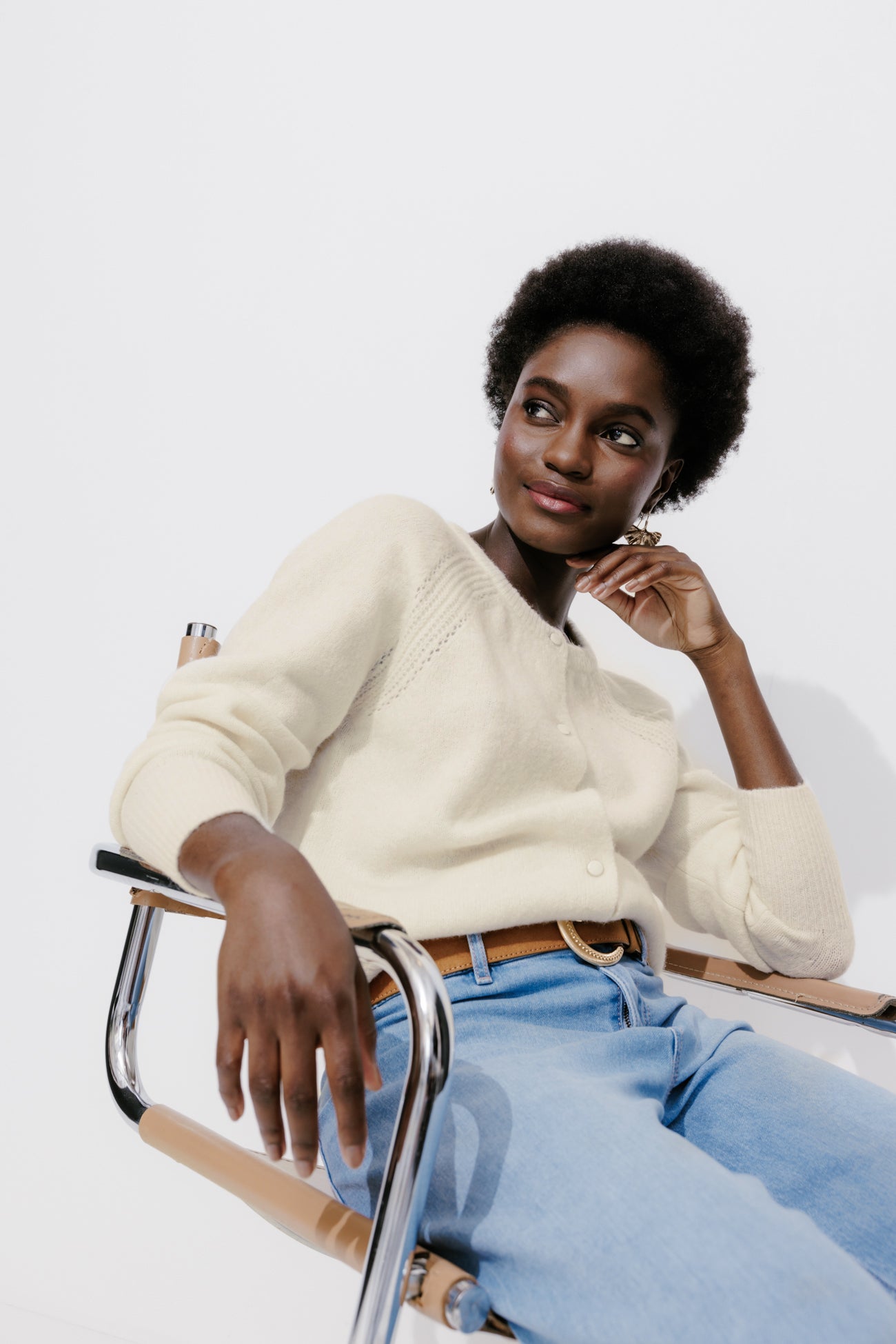 Soft button cardigan - Violet