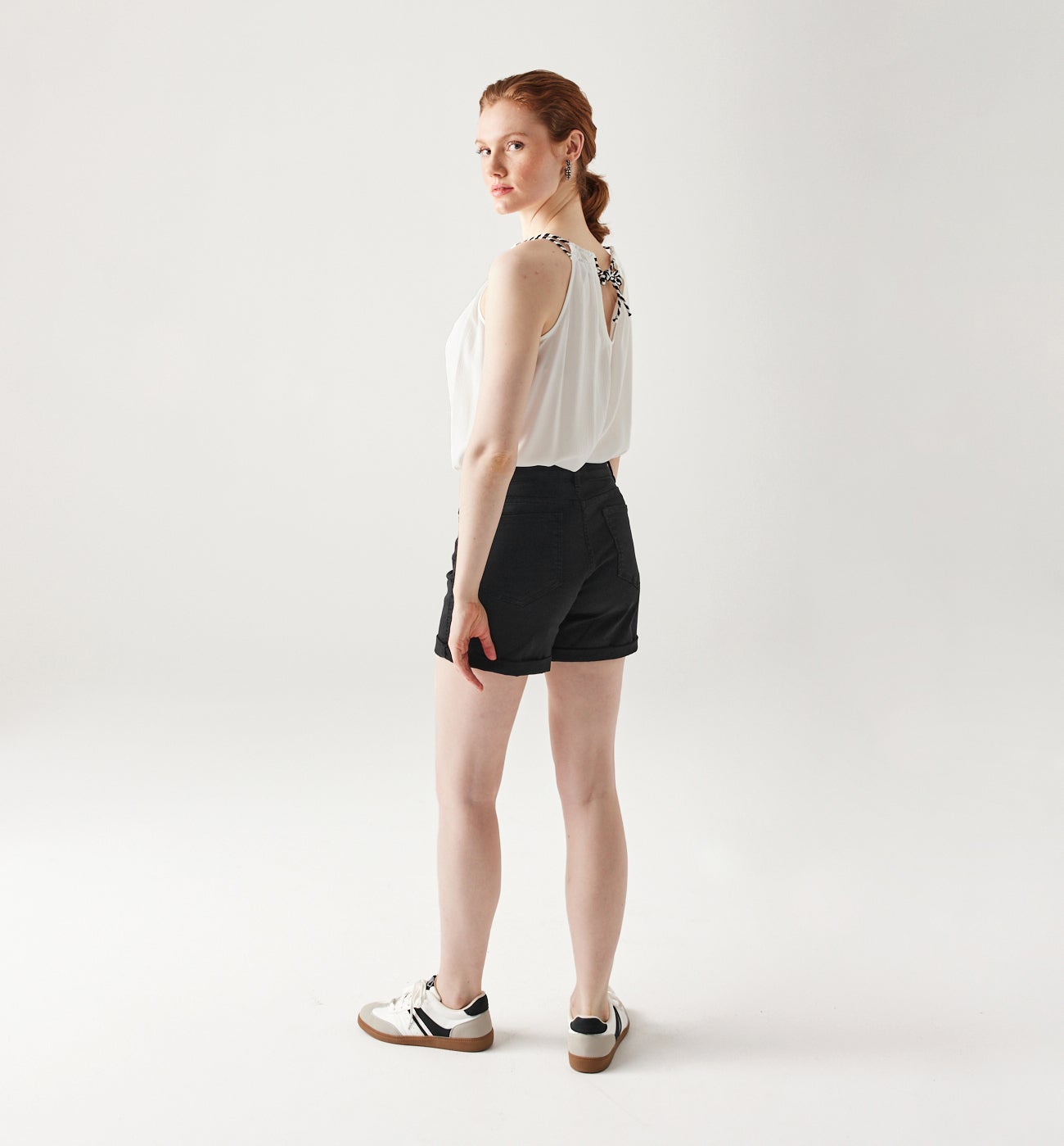 Plain canvas shorts - Red