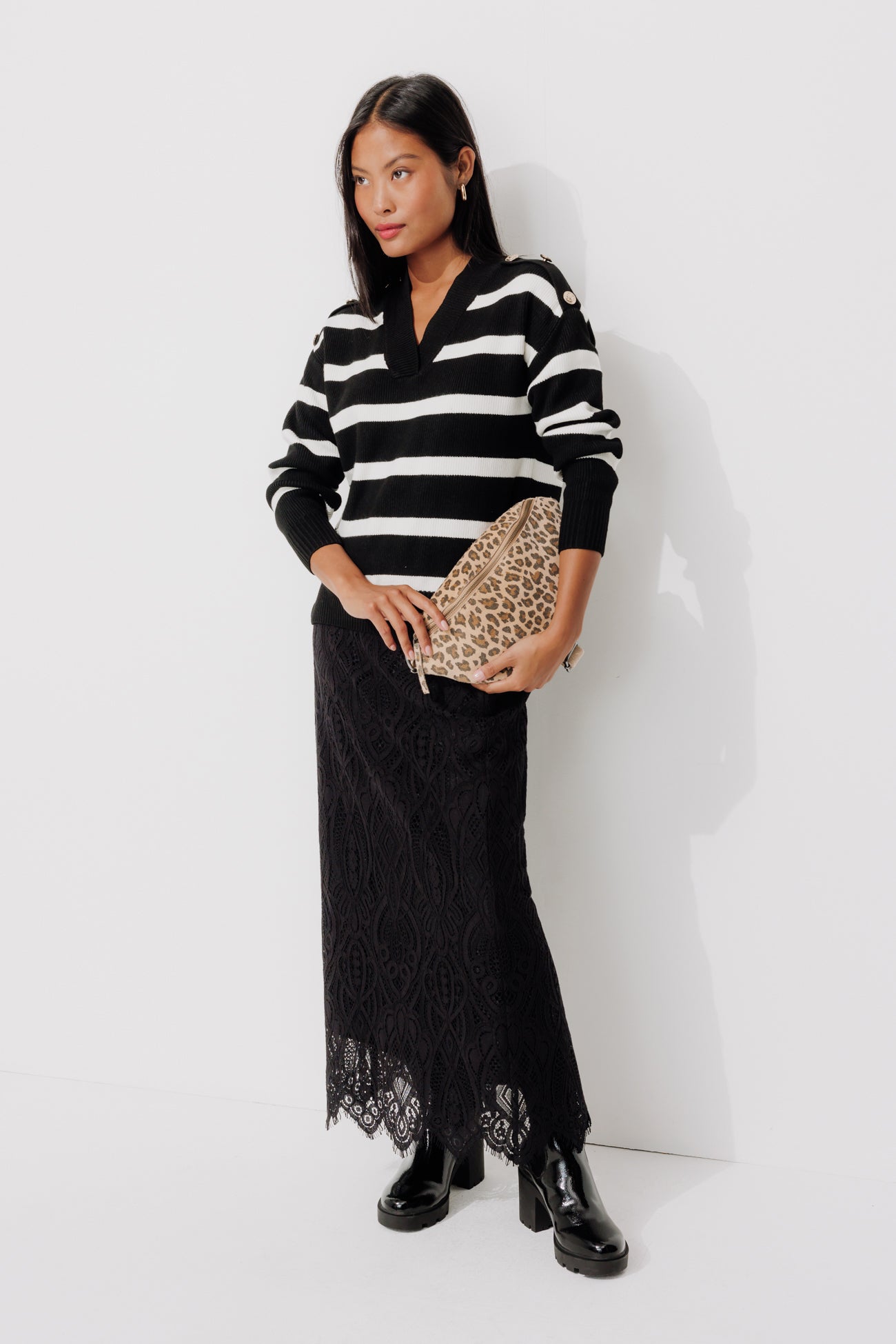 Striped nautical sweater - Black stripes
