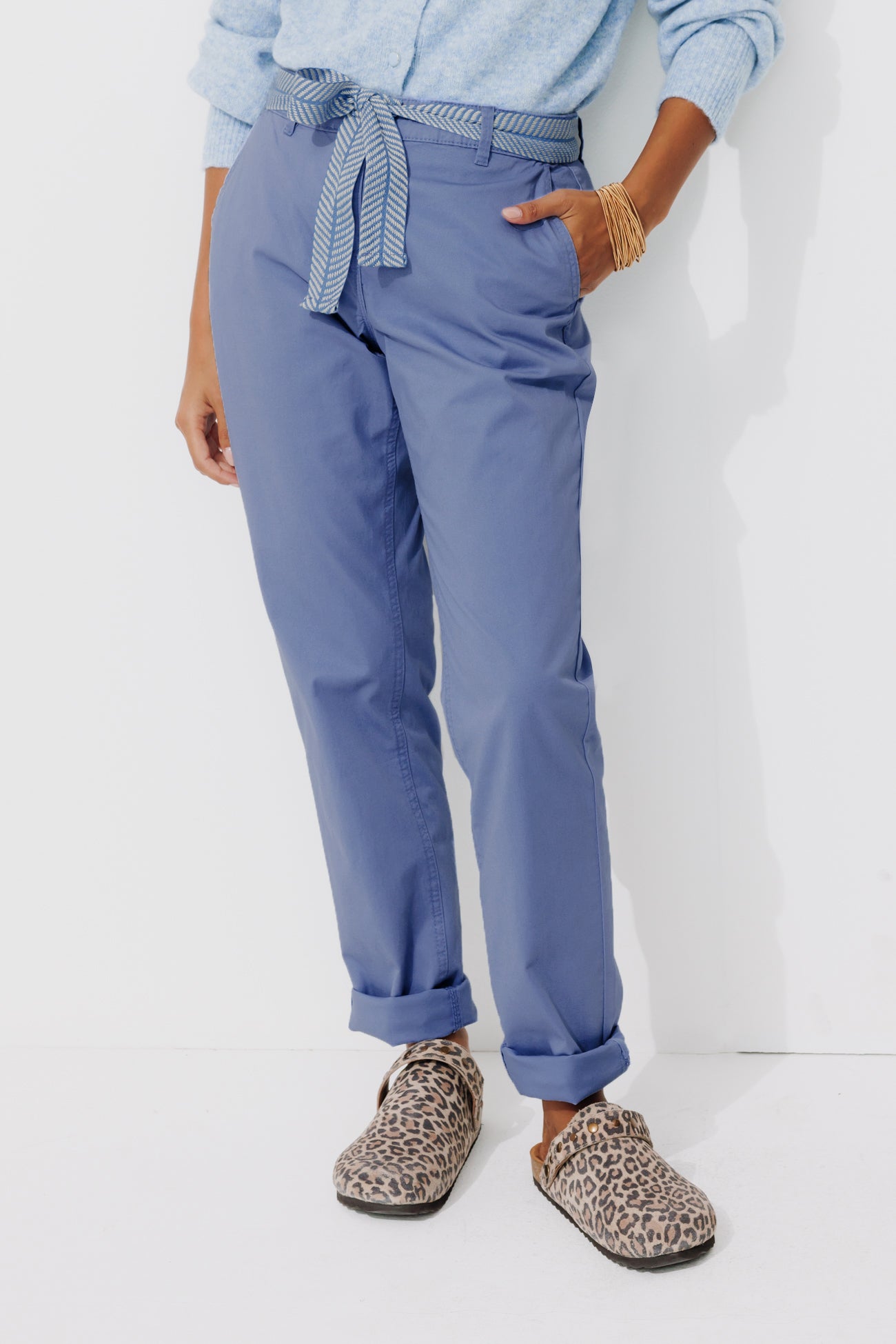 Belted chinos - Blue