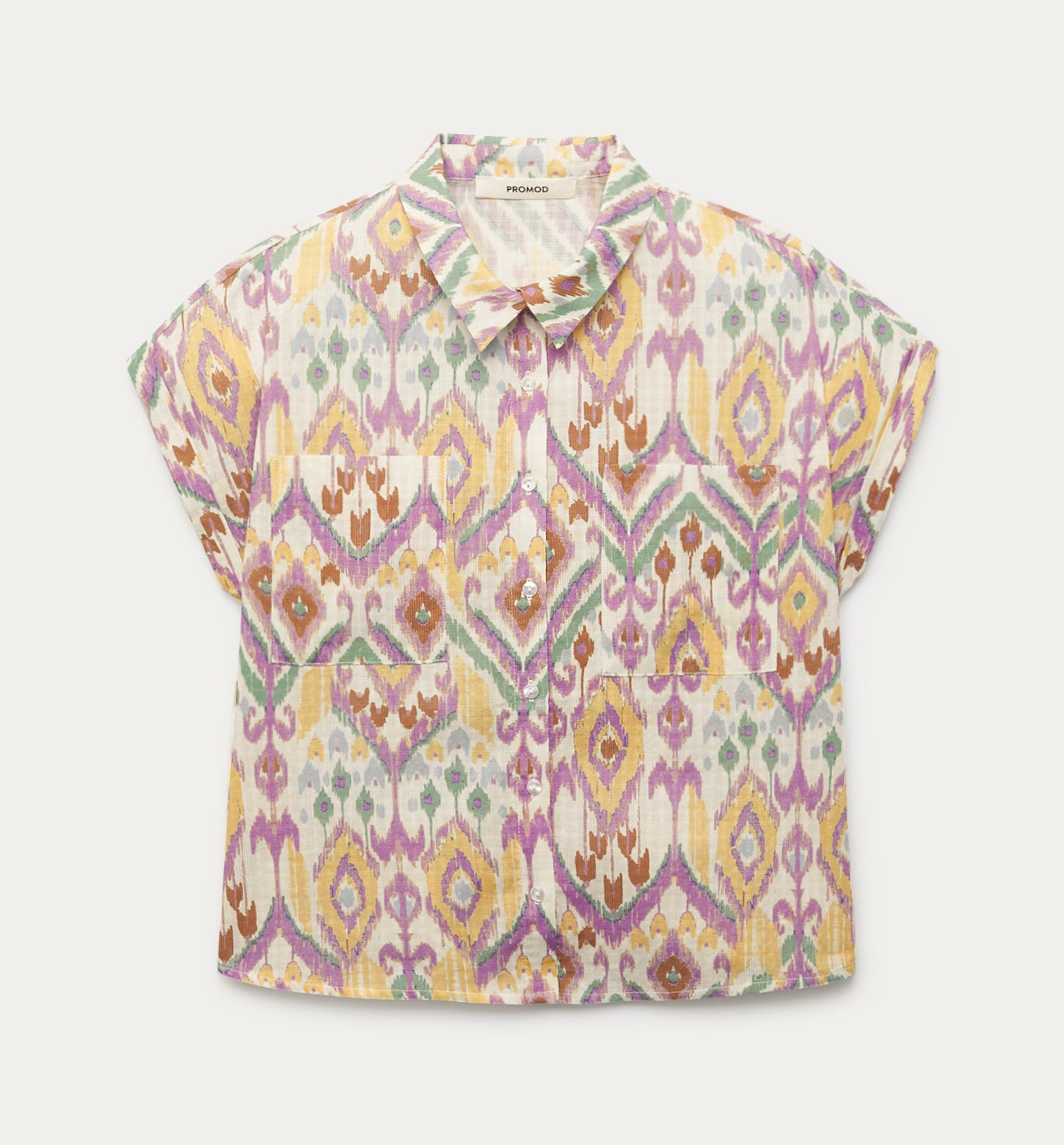 Ikat pattern shirt - Ecru print
