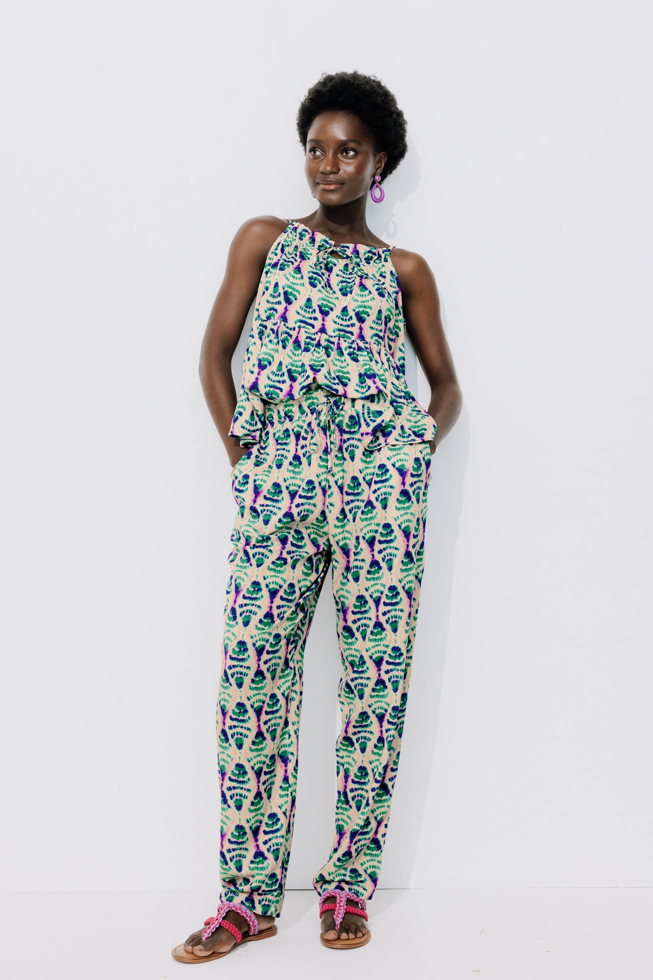 Ikat pattern trousers - Multicolour print