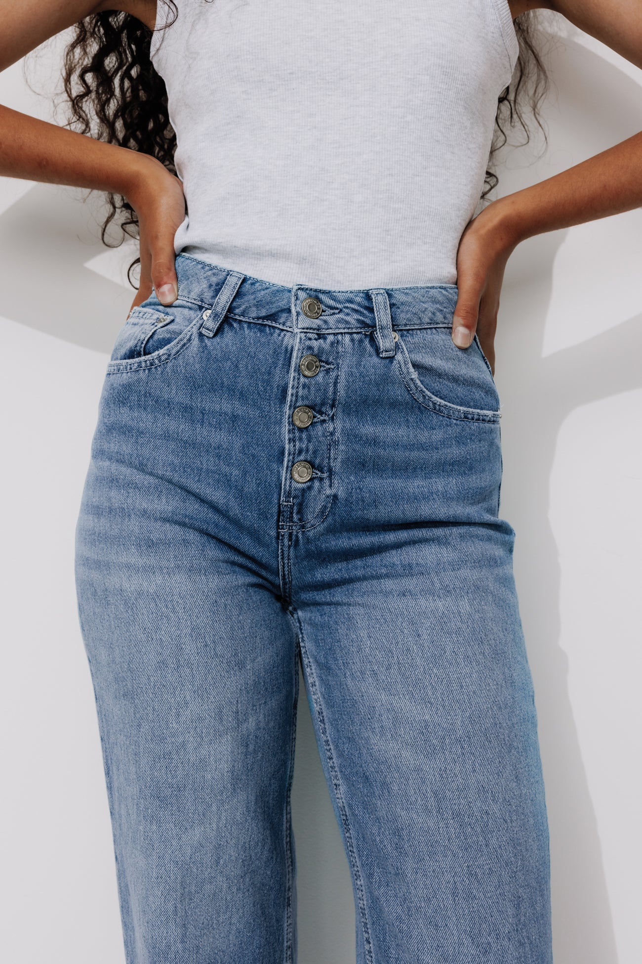 Bold button jeans - Medium denim