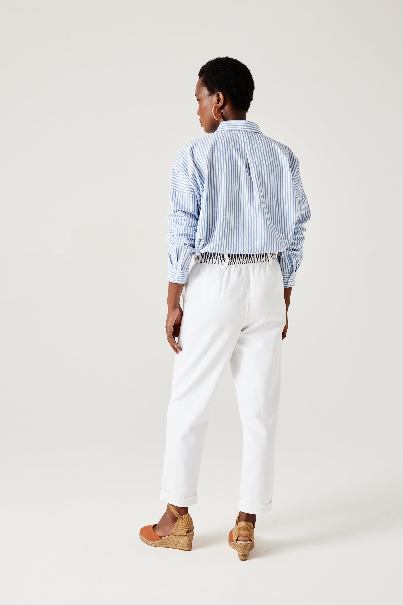 High-waist trousers - Ecru