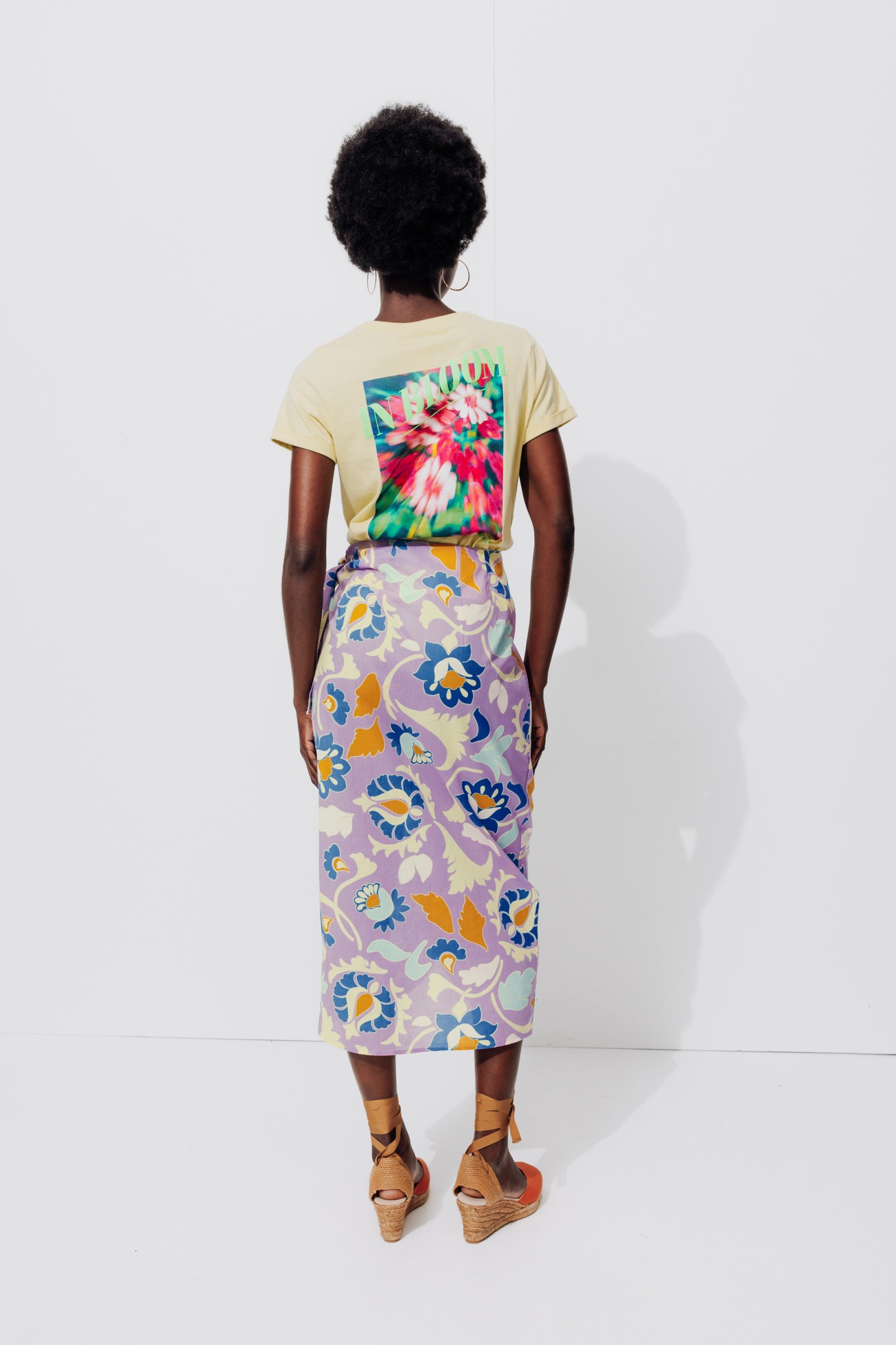 Crossover skirt - Light violet print